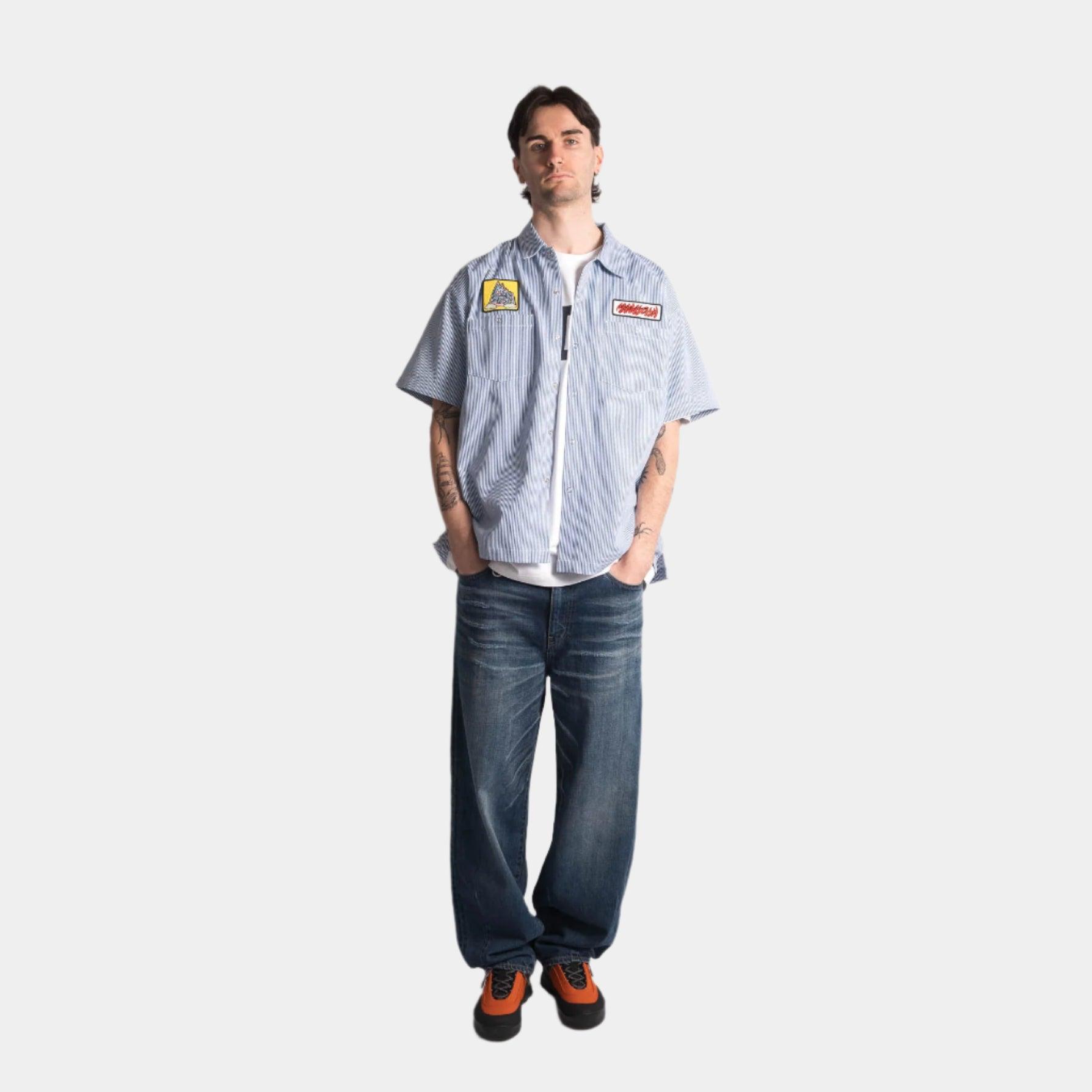 Manastash Patched Logo Work Shirt - Light Blue - Never Never
