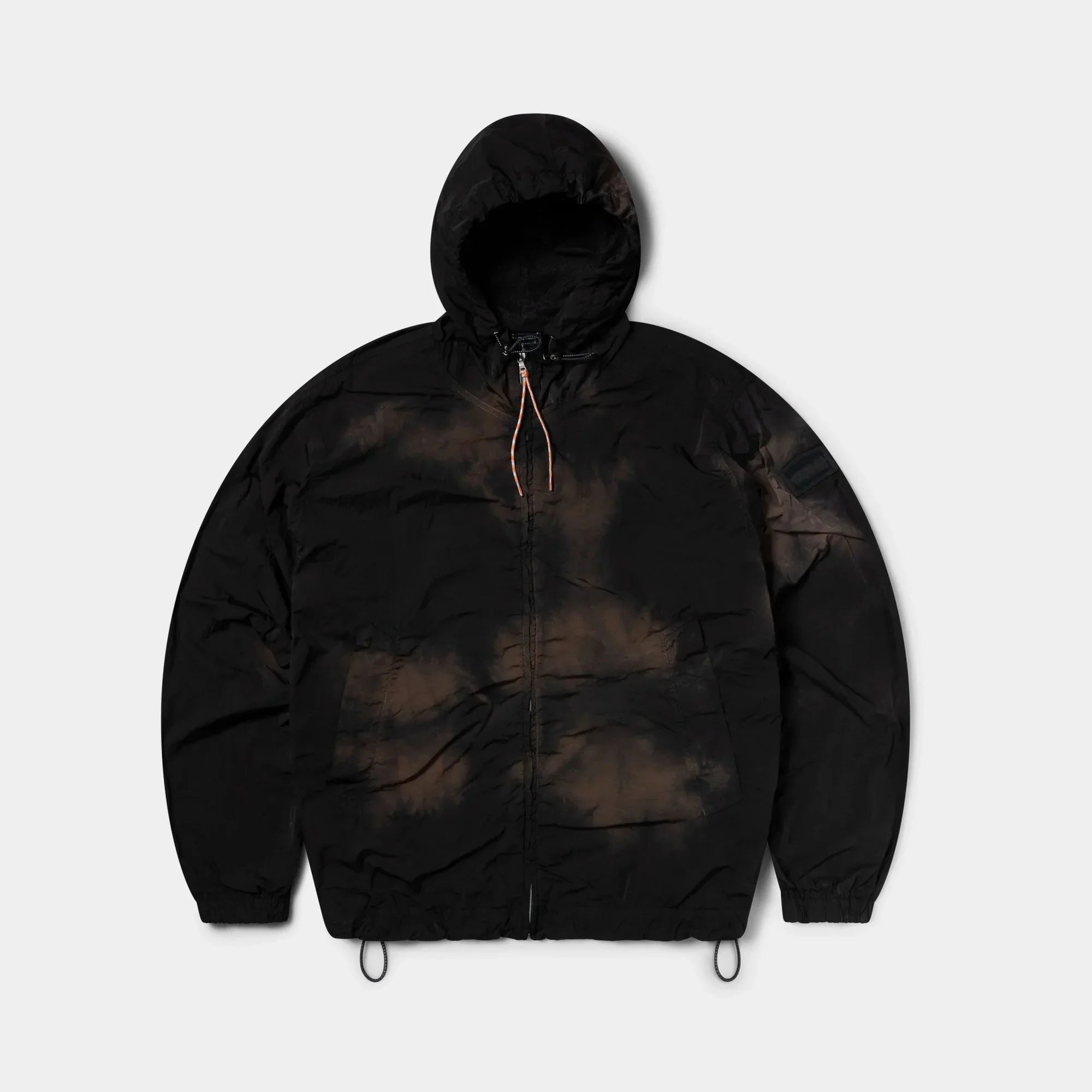 Aries Rag Dye Hooded Windcheater Jacket - Brown