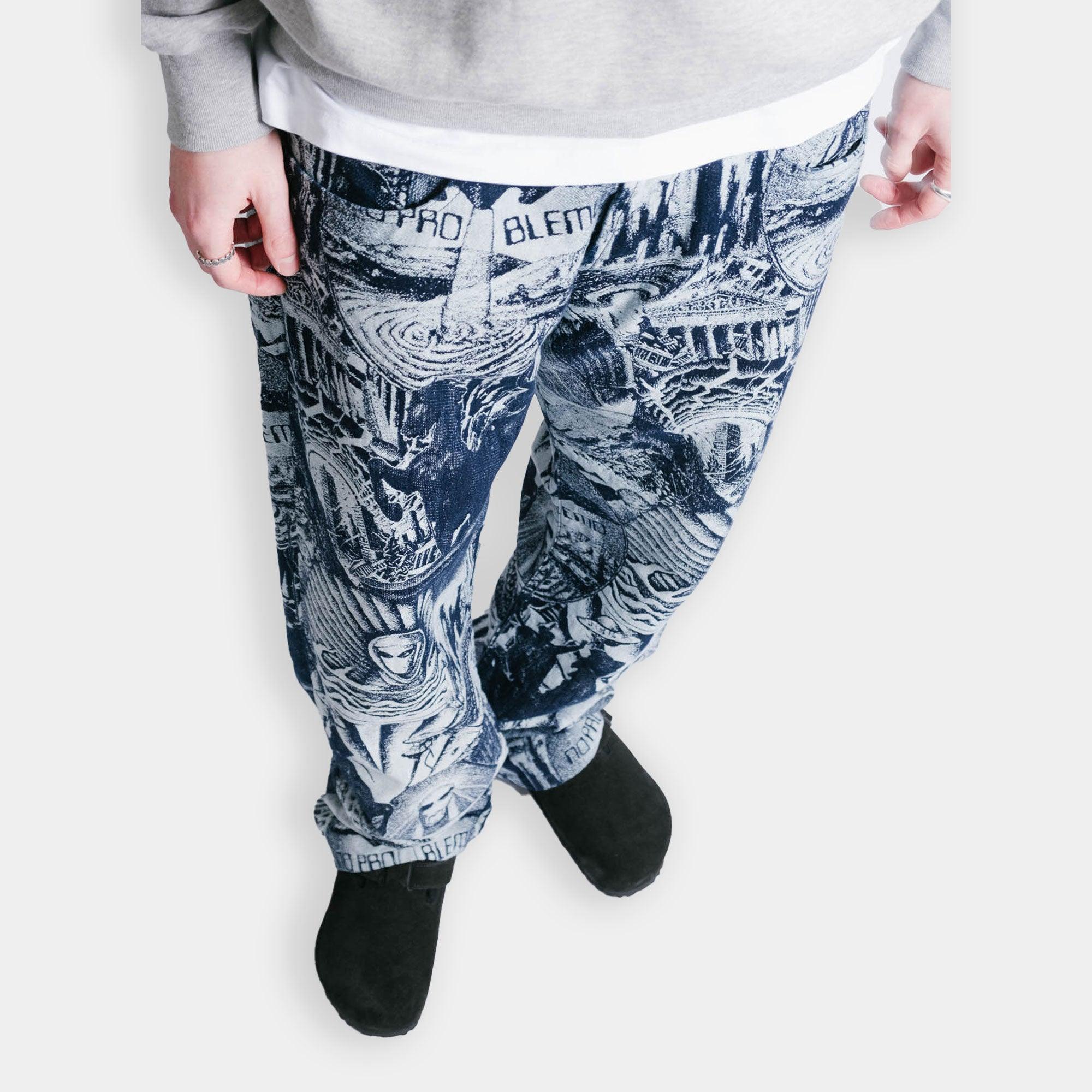 No Problemo Apocalypse Jacquard Bagi Pant - Blue - Never Never