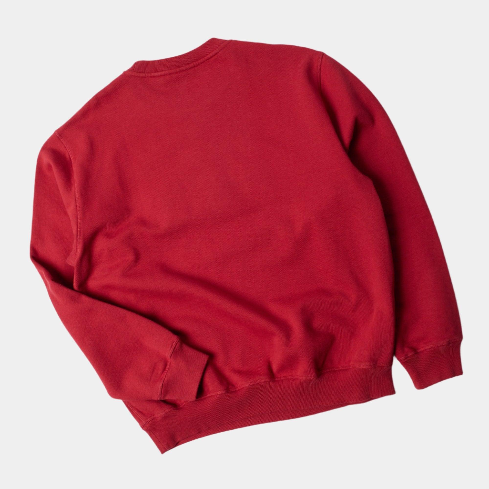 By Parra Rounded PAR Crew Neck Sweatshirt - Ruby Red - Never Never