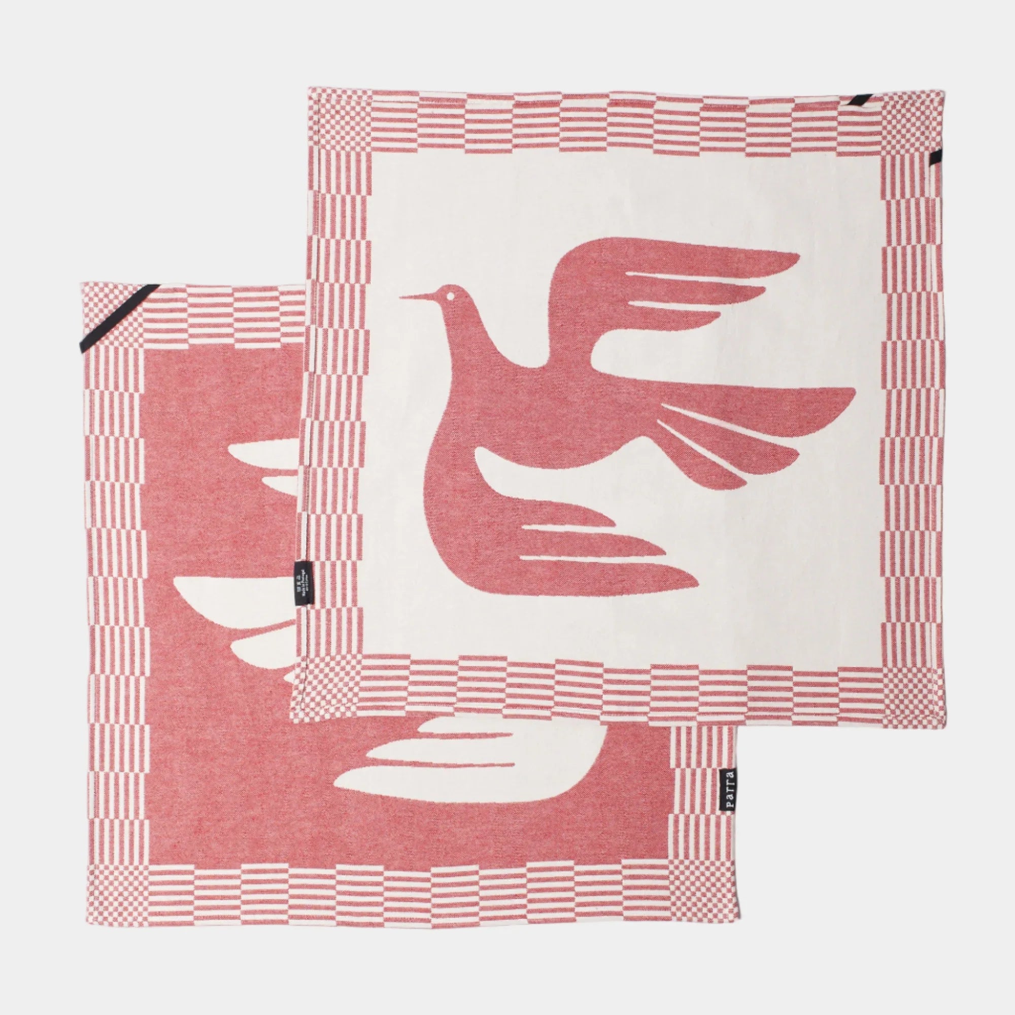 By Parra Infinite Kitchen Bird Towel Set Of 2 - Red