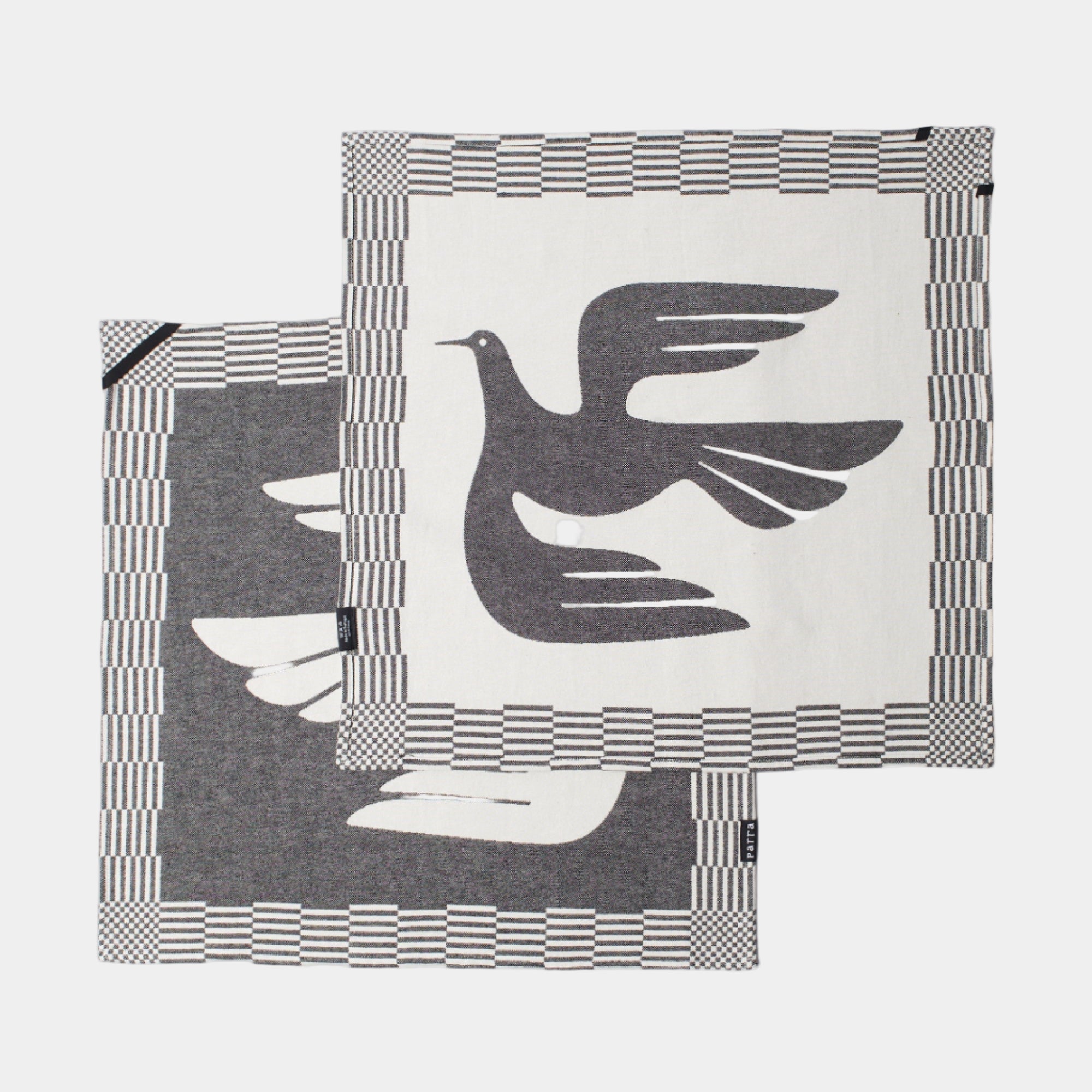 By Parra Infinite Kitchen Bird Towel Set Of 2 - Black