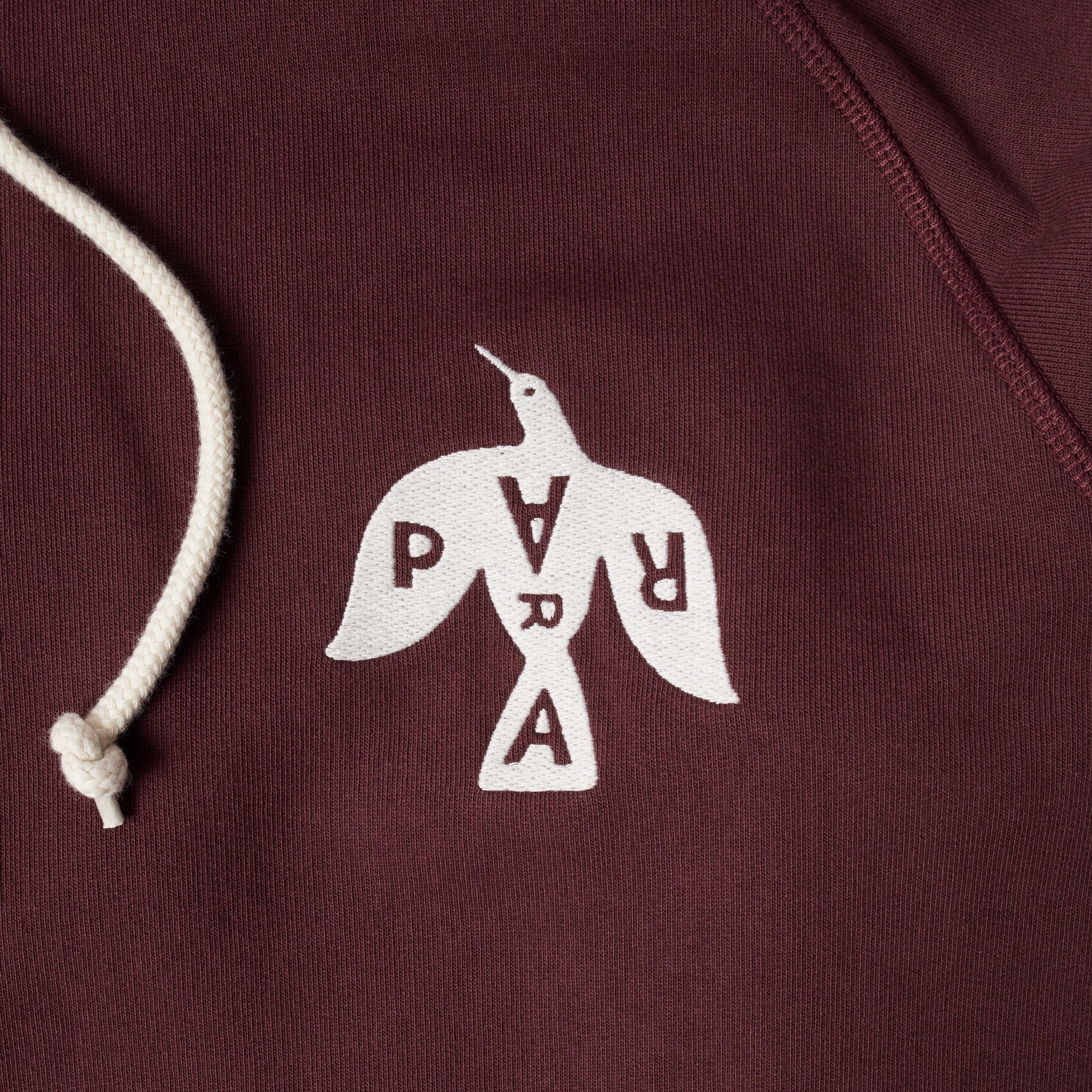 By Parra Crow Logo Hooded Sweatshirt - Dark Burgundy