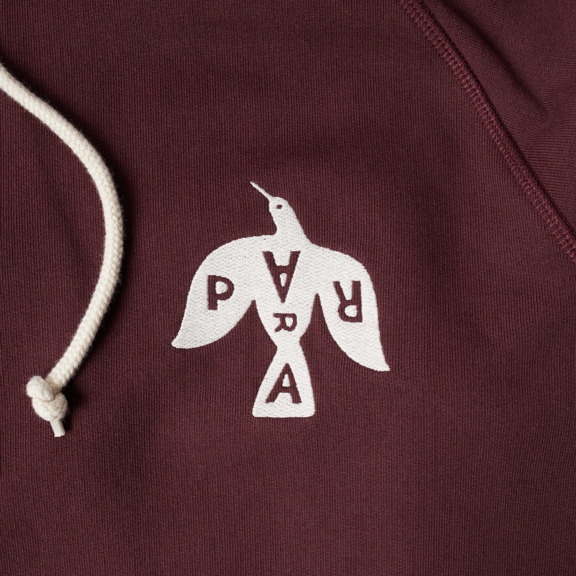 By Parra Crow Logo Hooded Sweatshirt - Dark Burgundy