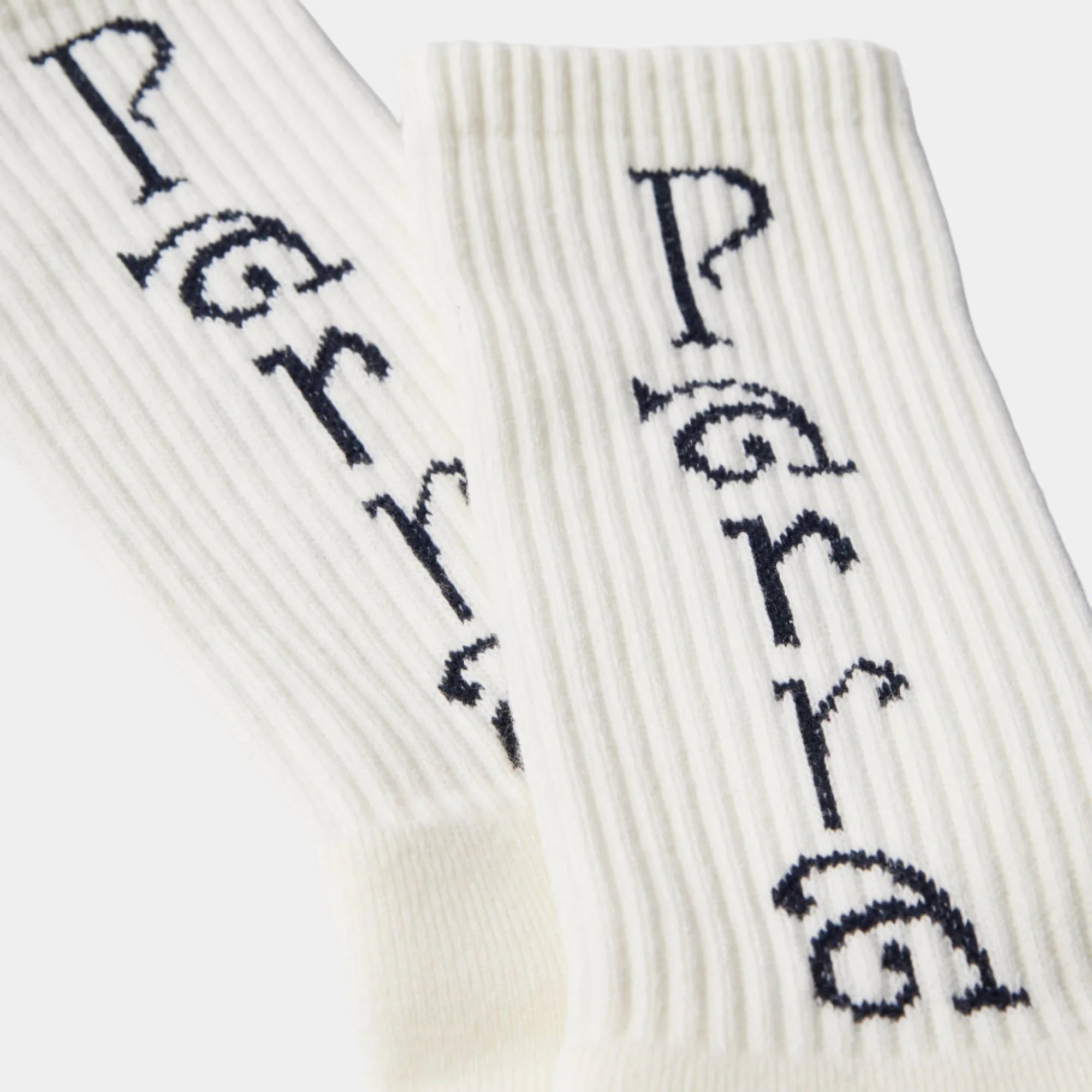 By Parra Weird Trad Logo Crew Socks - White