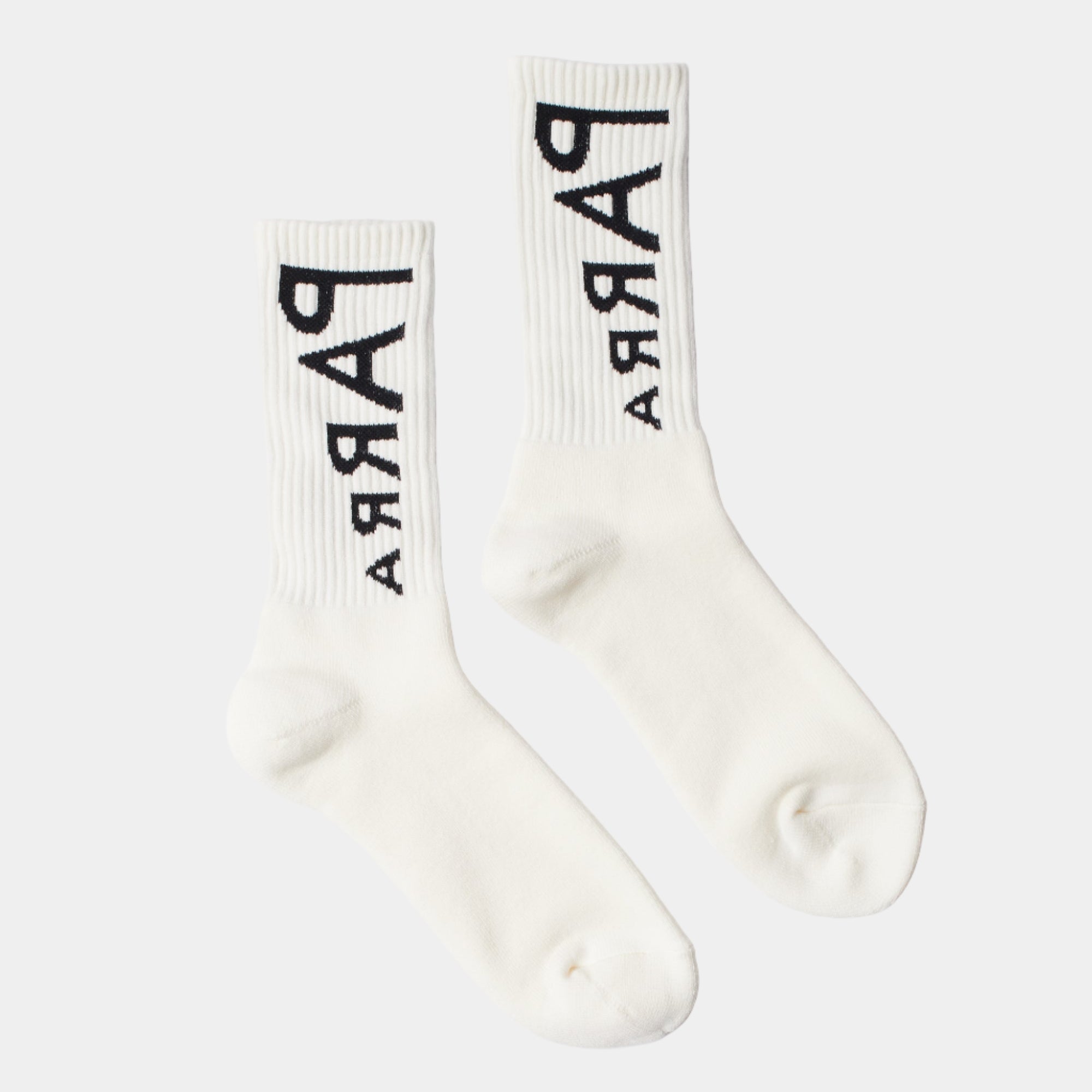 By Parra Reversed Flag Logo Crew Socks - White