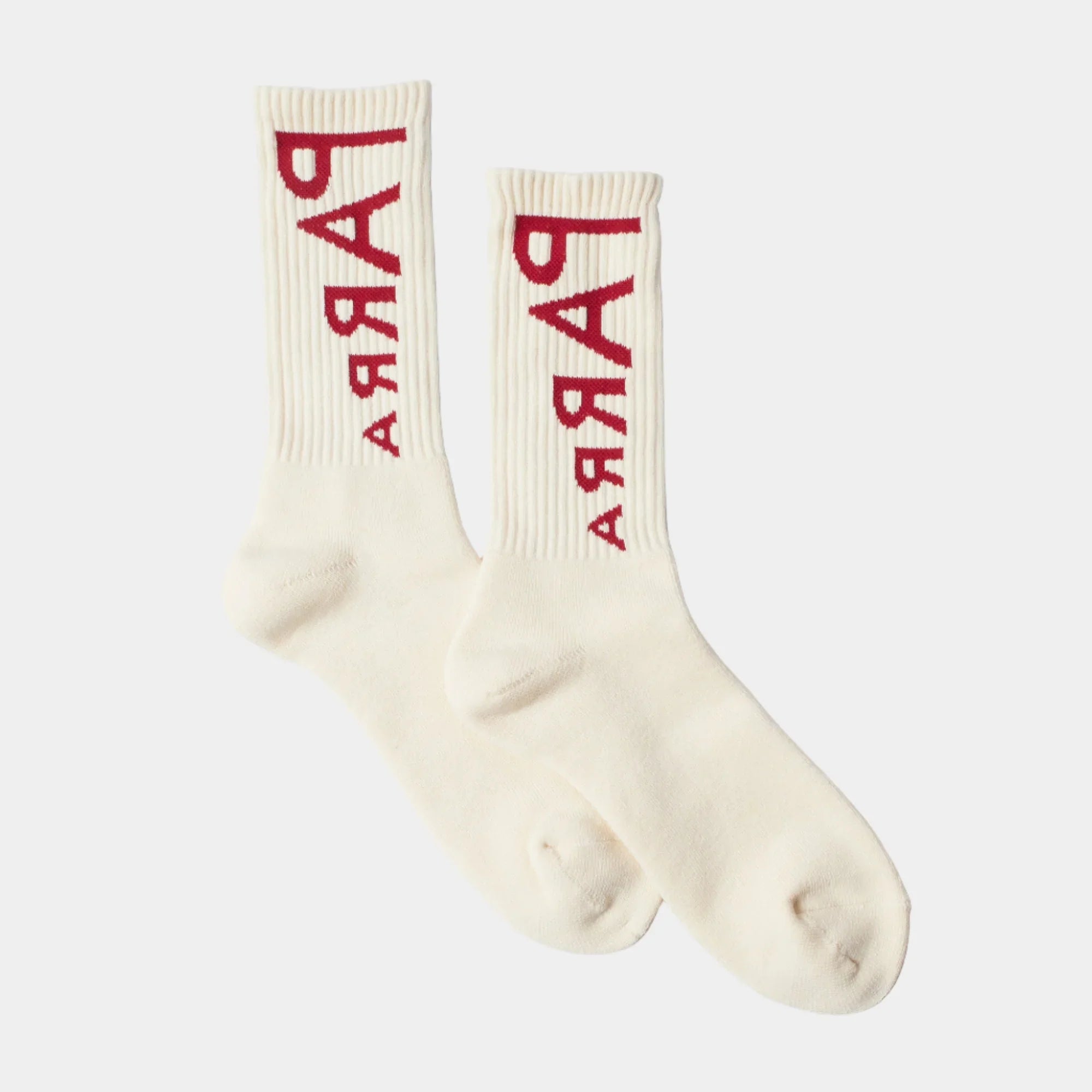 By Parra Reversed Flag Logo Crew Socks - Off White