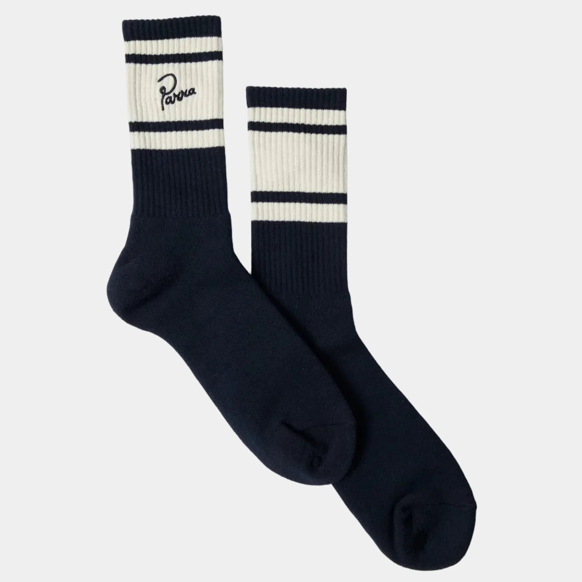 By Parra Signature Striped Crew Socks - Navy Blue - Never Never