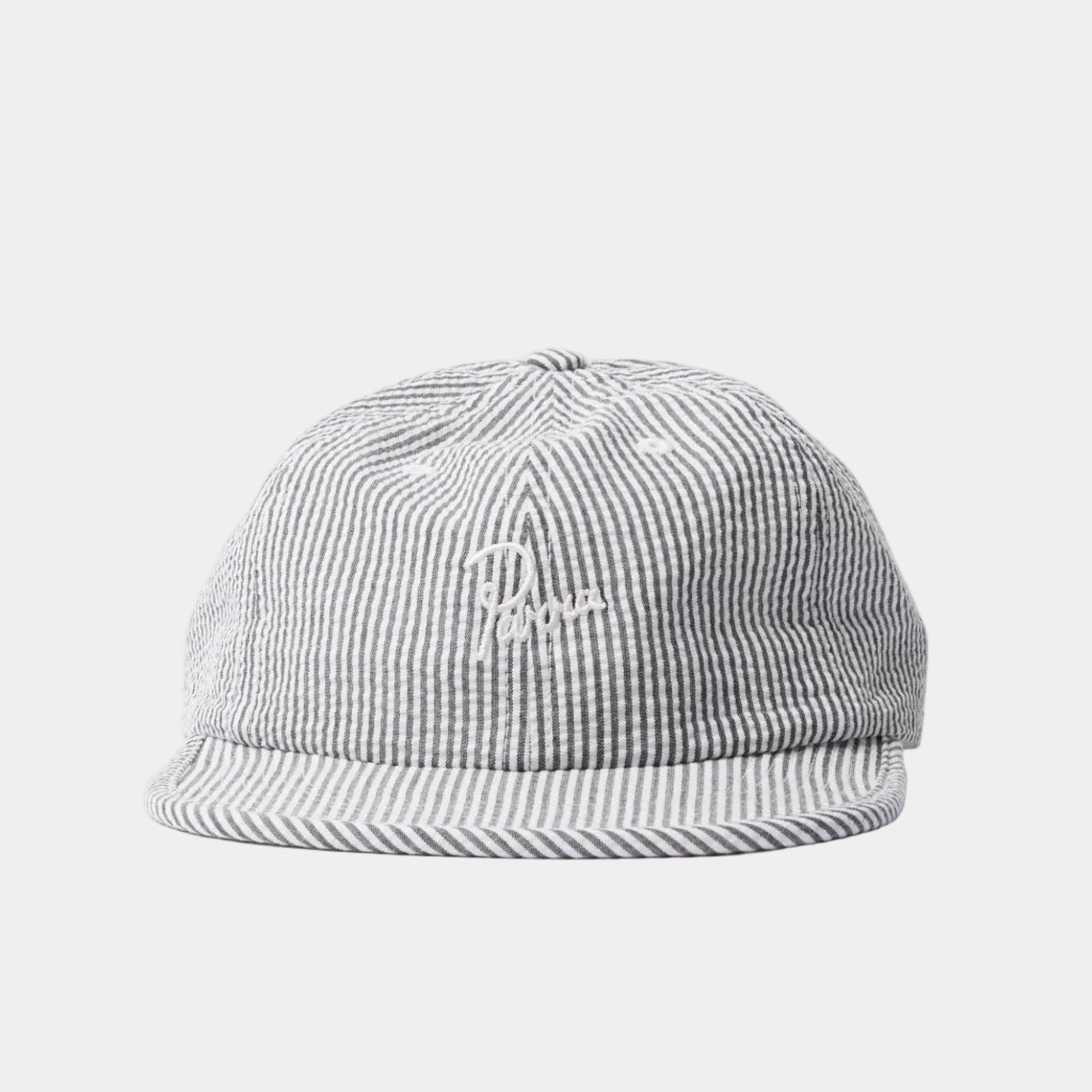 By Parra Signature 6 Panel Hat - Black Seersucker