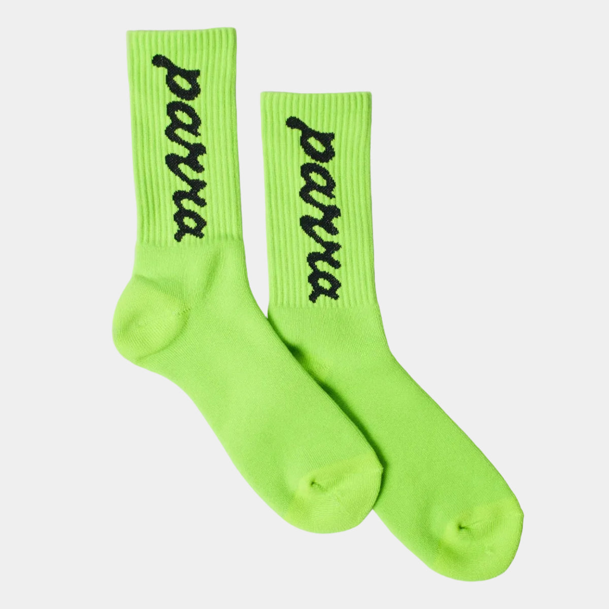 By Parra Lowercase Scriptlogo Crew Socks - Acid Green