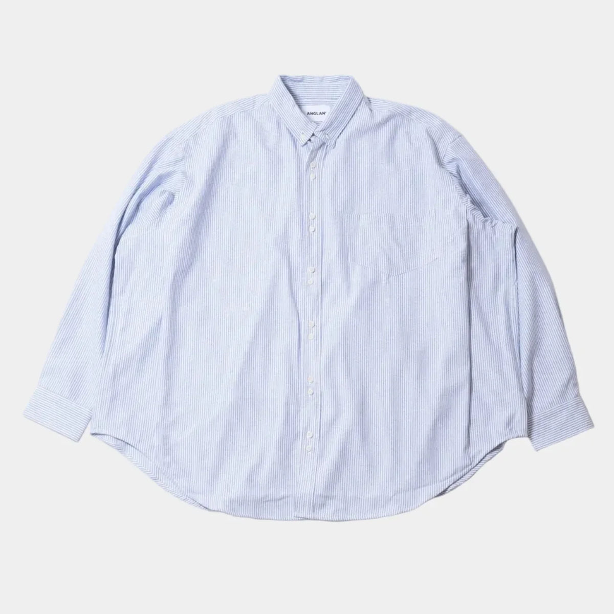 Anglan Double Button Striped Shirt - Blue