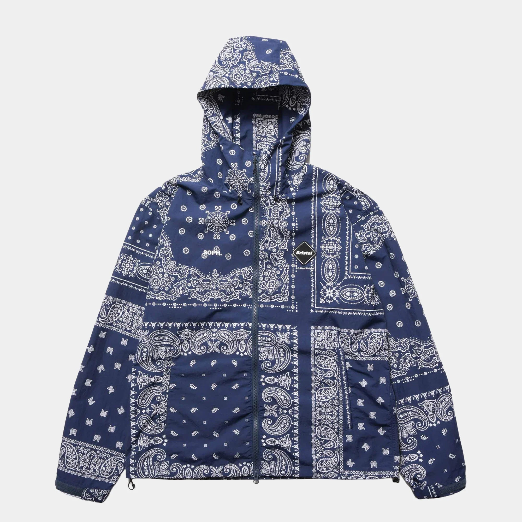 F.C.Real Bristol Bandana Nylon Hooded Blouson Jacket - Navy