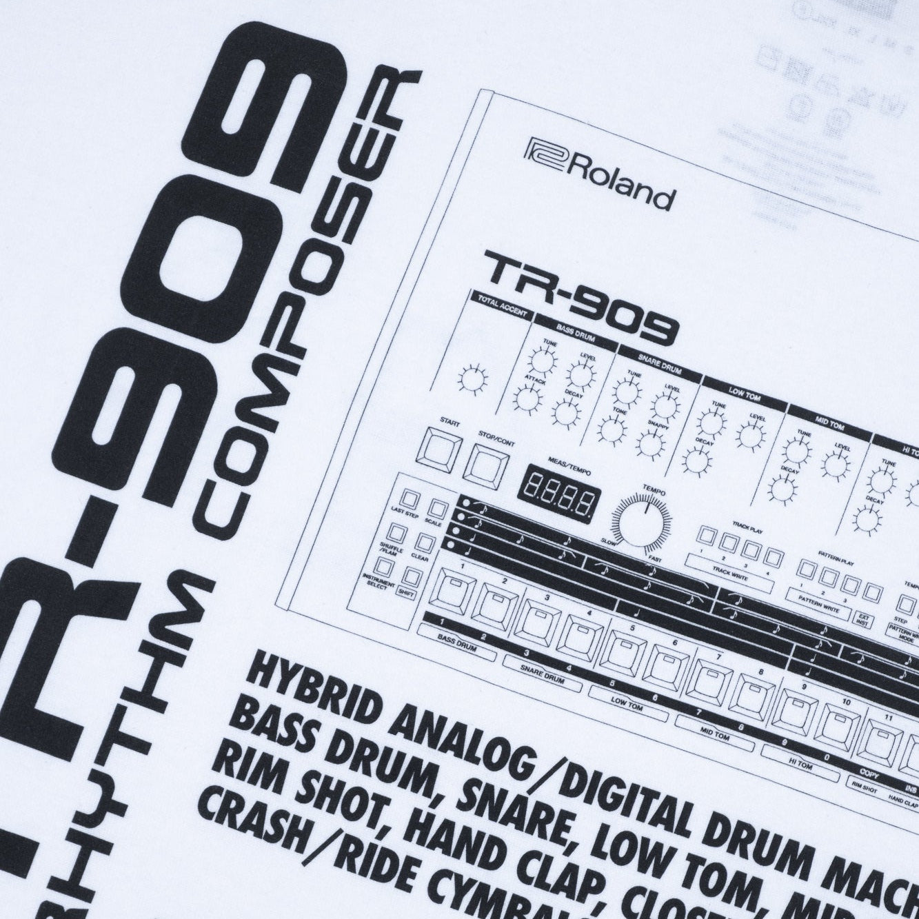 is-ness x Roland TR-909 Tee - White