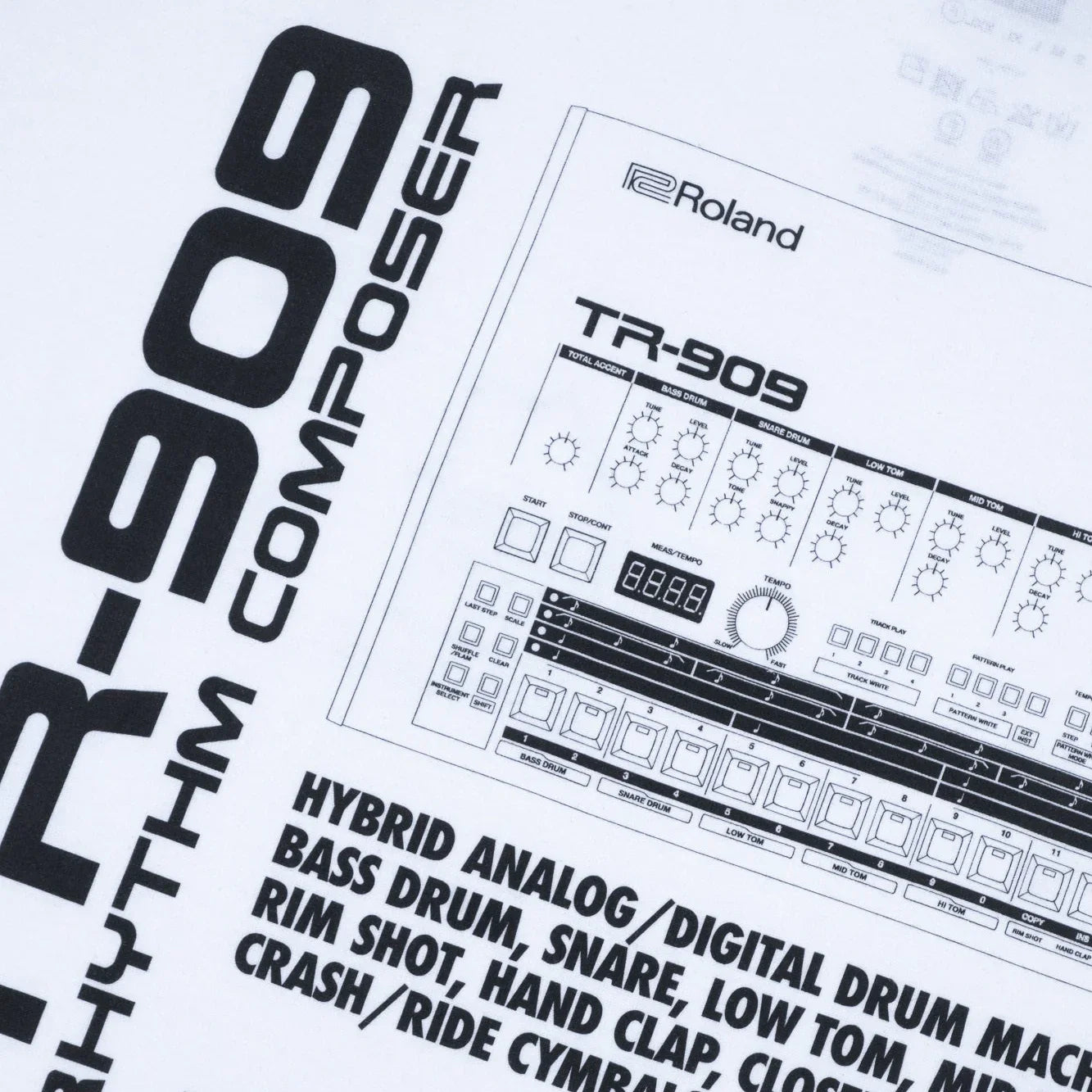 is-ness x Roland TR-909 Tee - White