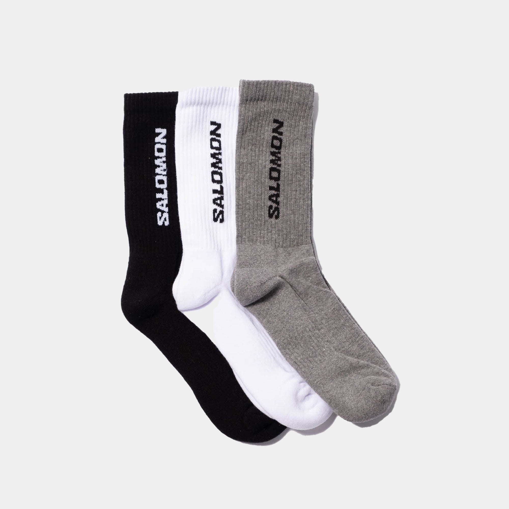 Salomon Everyday Crew 3-Pack Socks - Black/White/Med Grey Melange
