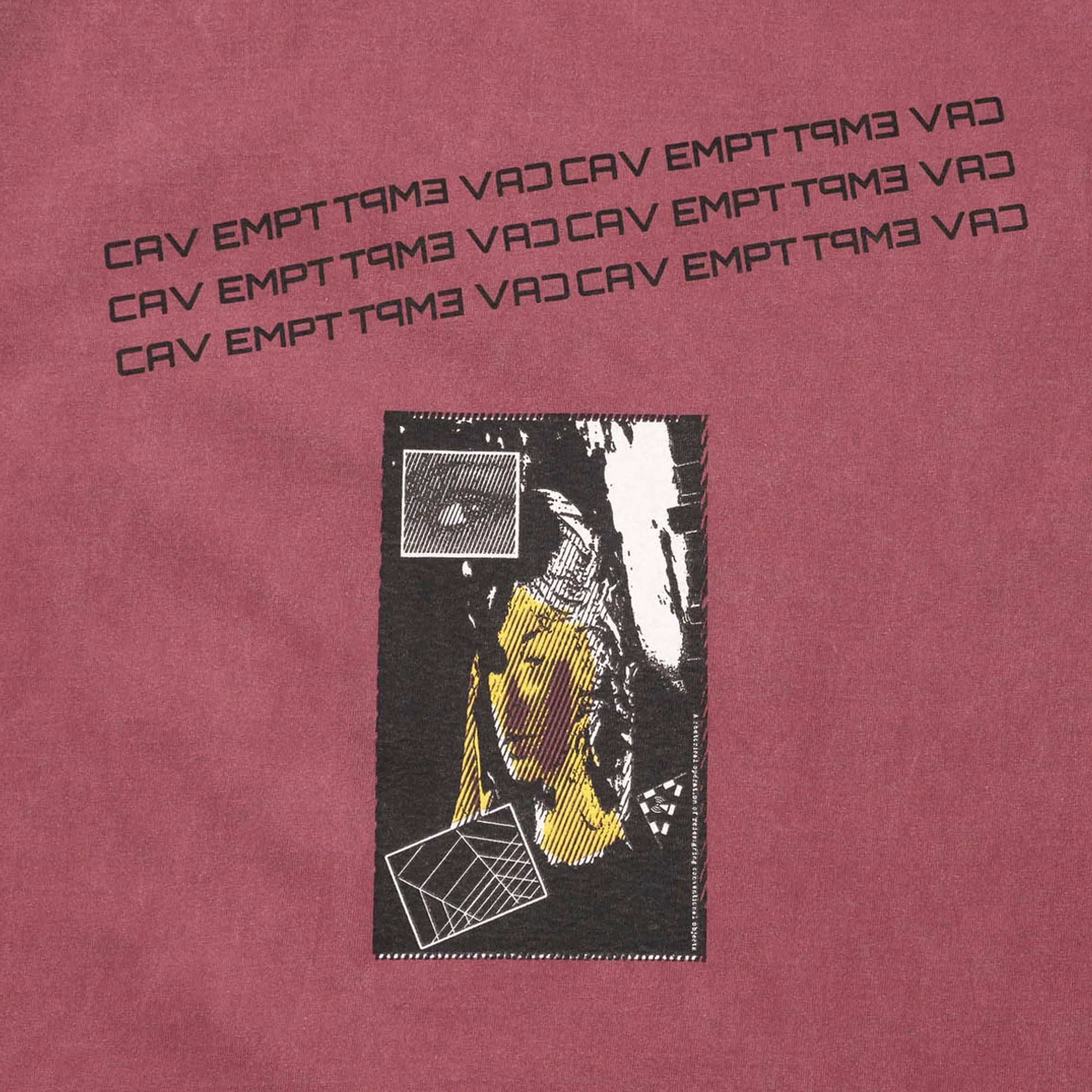 Cav Empt Overdye Rhetorical Operations T-Shirt - Burgundy