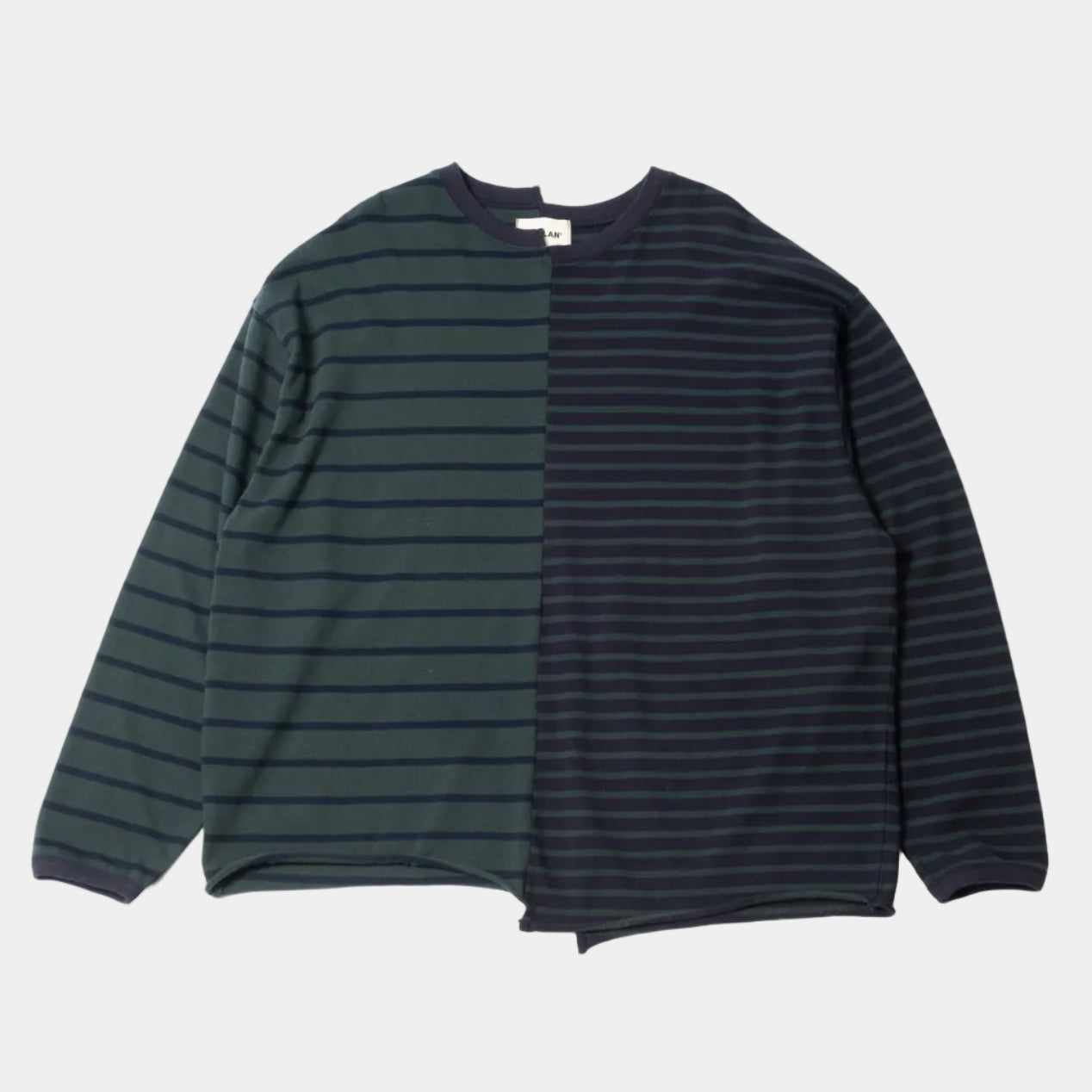 Anglan Unbalanced Stripe Long Sleeve - Green/Navy