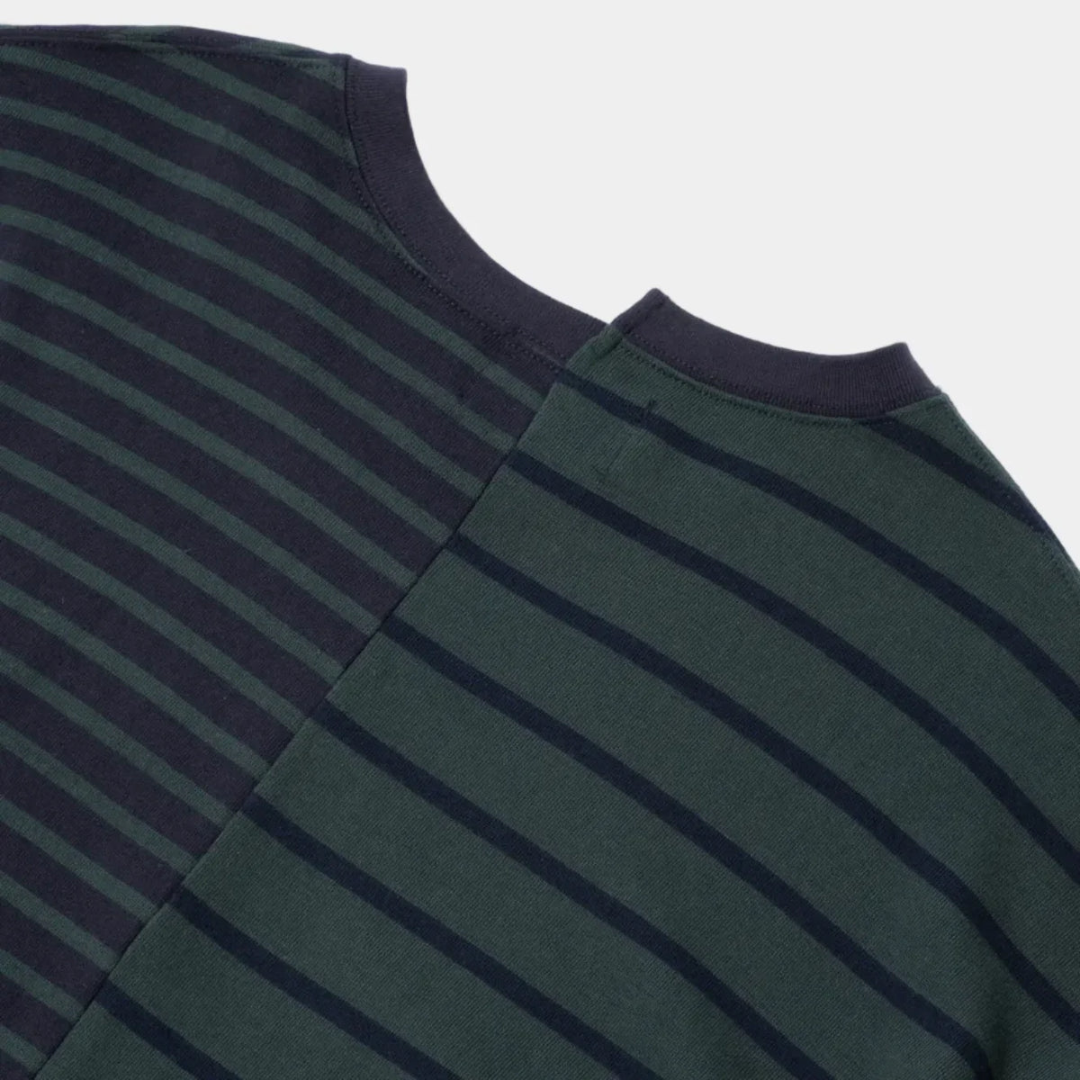 Anglan Unbalanced Stripe Long Sleeve - Green/Navy