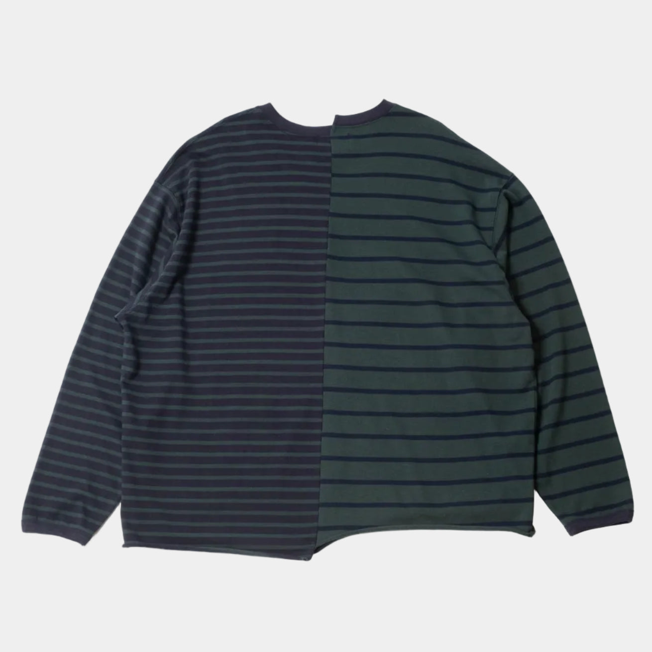 Anglan Unbalanced Stripe Long Sleeve - Green/Navy