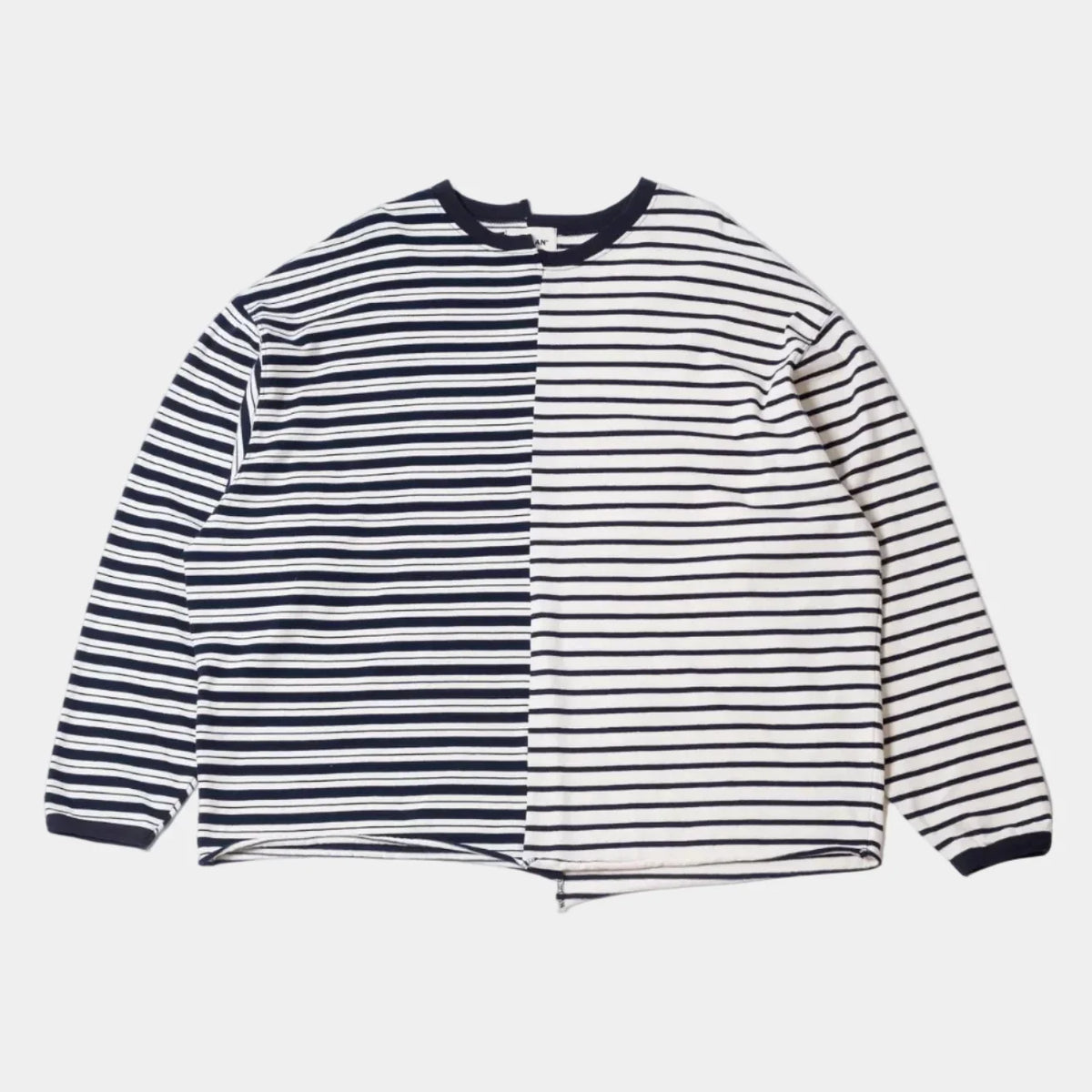 Anglan Unbalanced Stripe Long Sleeve - White/Navy