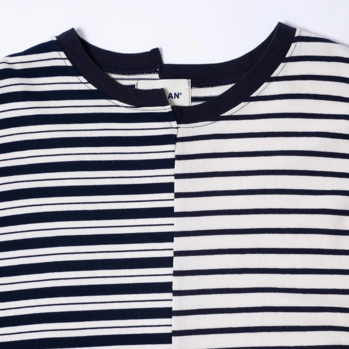 Anglan Unbalanced Stripe Long Sleeve - White/Navy