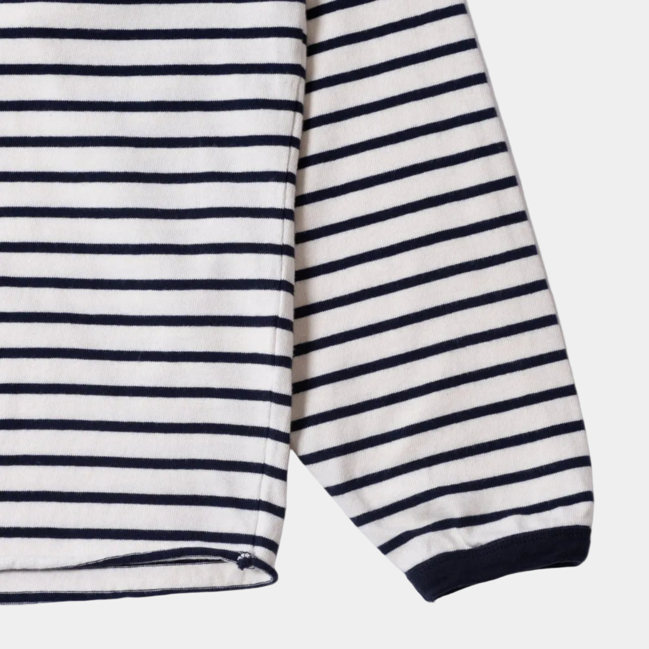 Anglan Unbalanced Stripe Long Sleeve - White/Navy