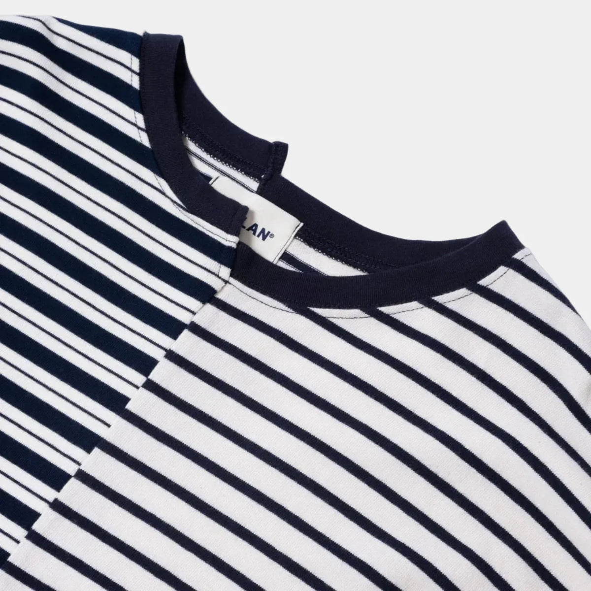 Anglan Unbalanced Stripe Long Sleeve - White/Navy