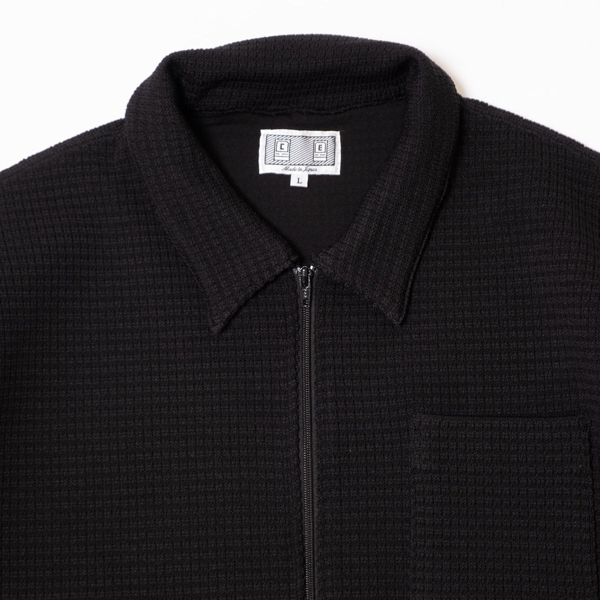 Cav Empt Waffle PE Jersey Zip Shirt - Black
