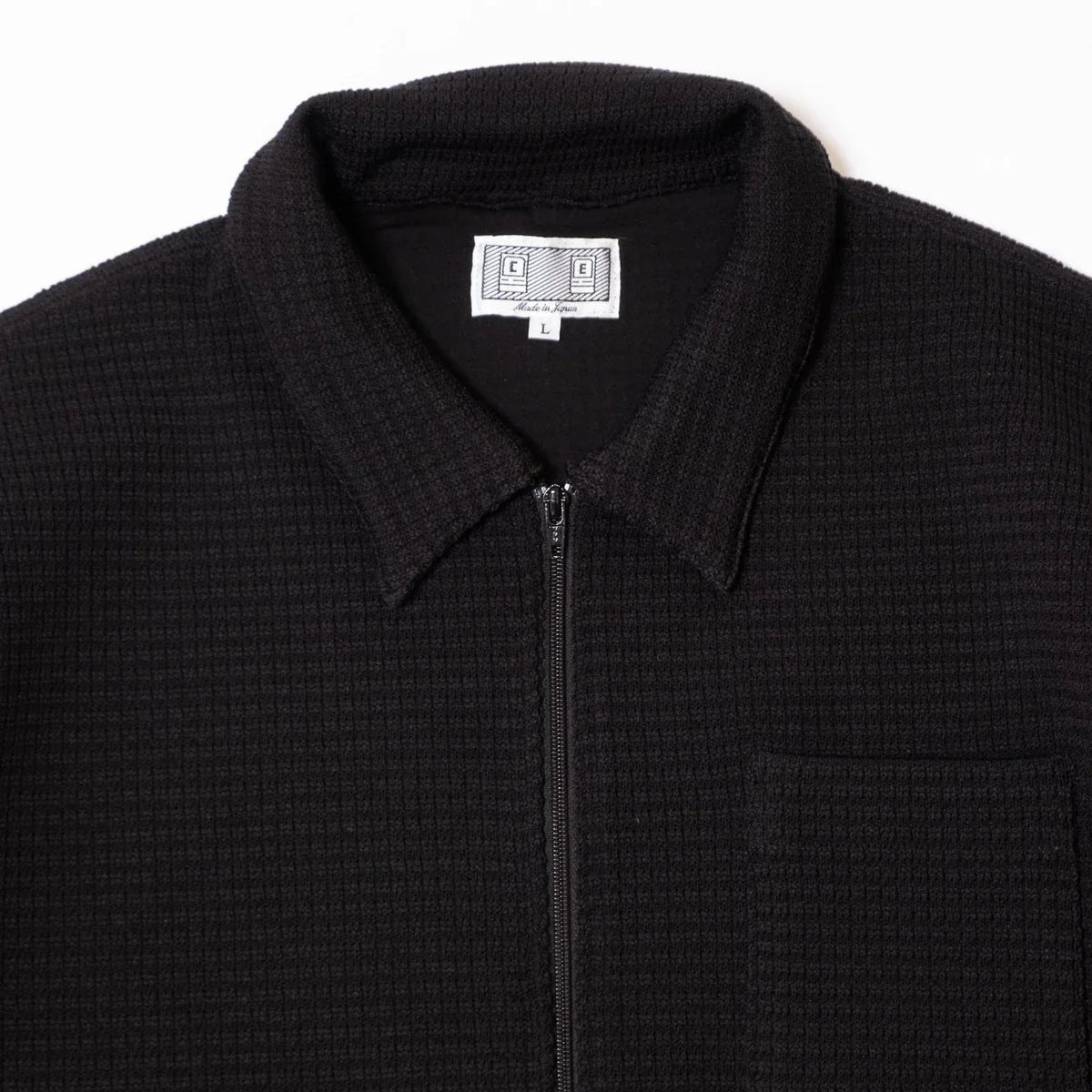 Cav Empt Waffle PE Jersey Zip Shirt - Black