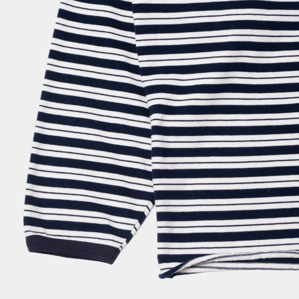 Anglan Unbalanced Stripe Long Sleeve - White/Navy
