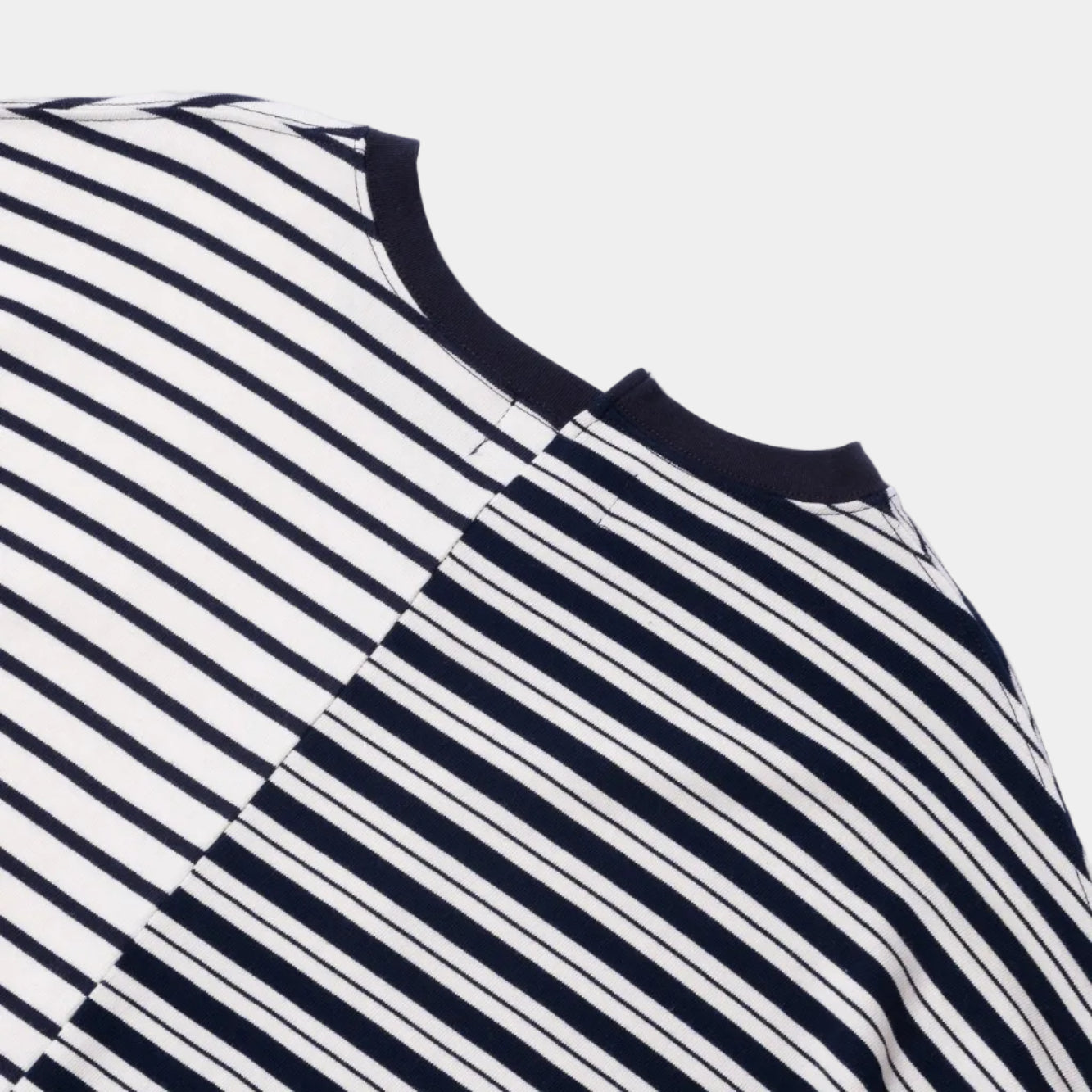 Anglan Unbalanced Stripe Long Sleeve - White/Navy