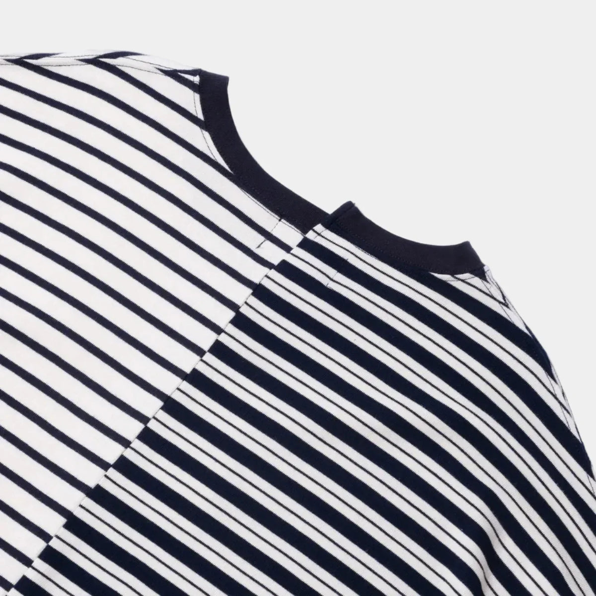 Anglan Unbalanced Stripe Long Sleeve - White/Navy