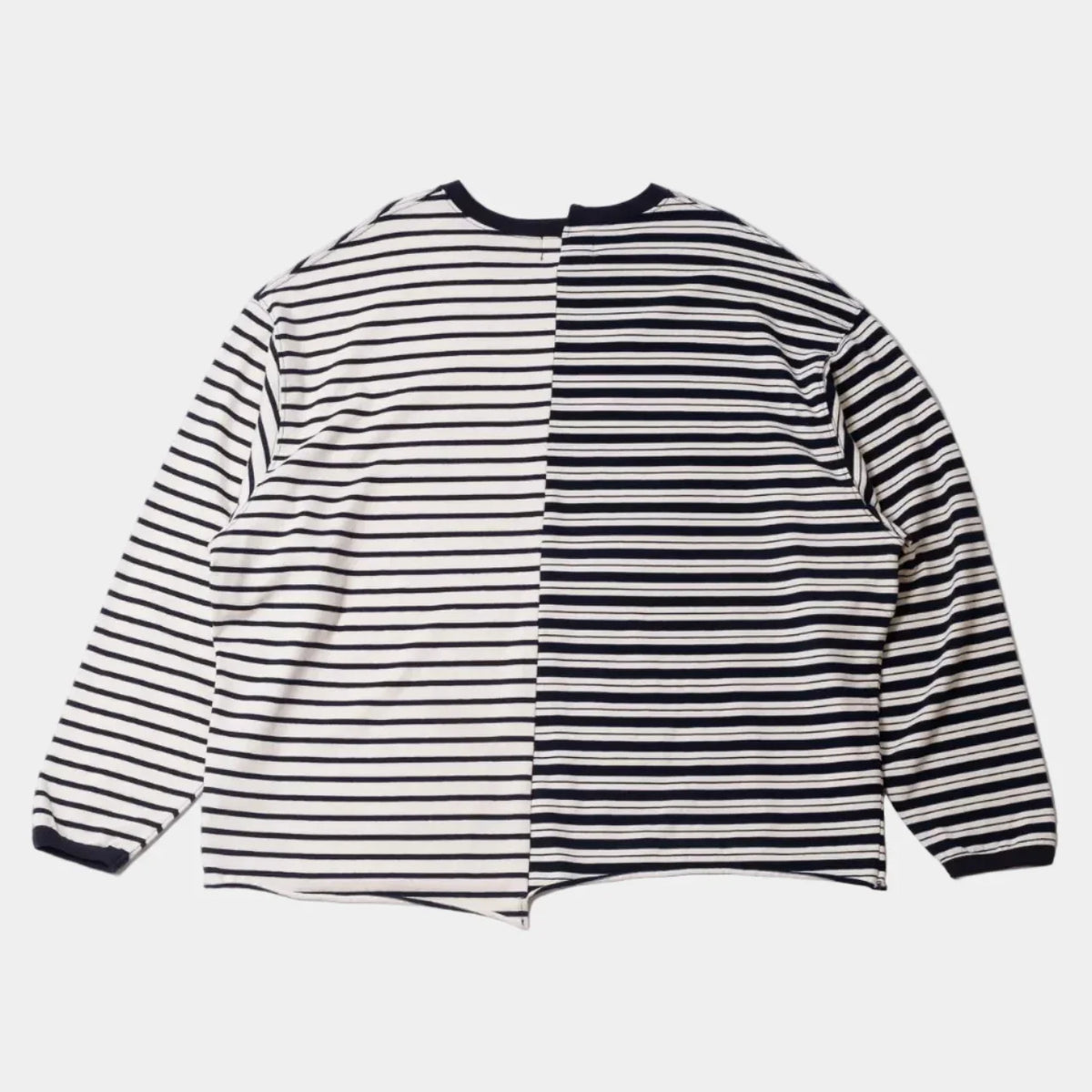 Anglan Unbalanced Stripe Long Sleeve - White/Navy
