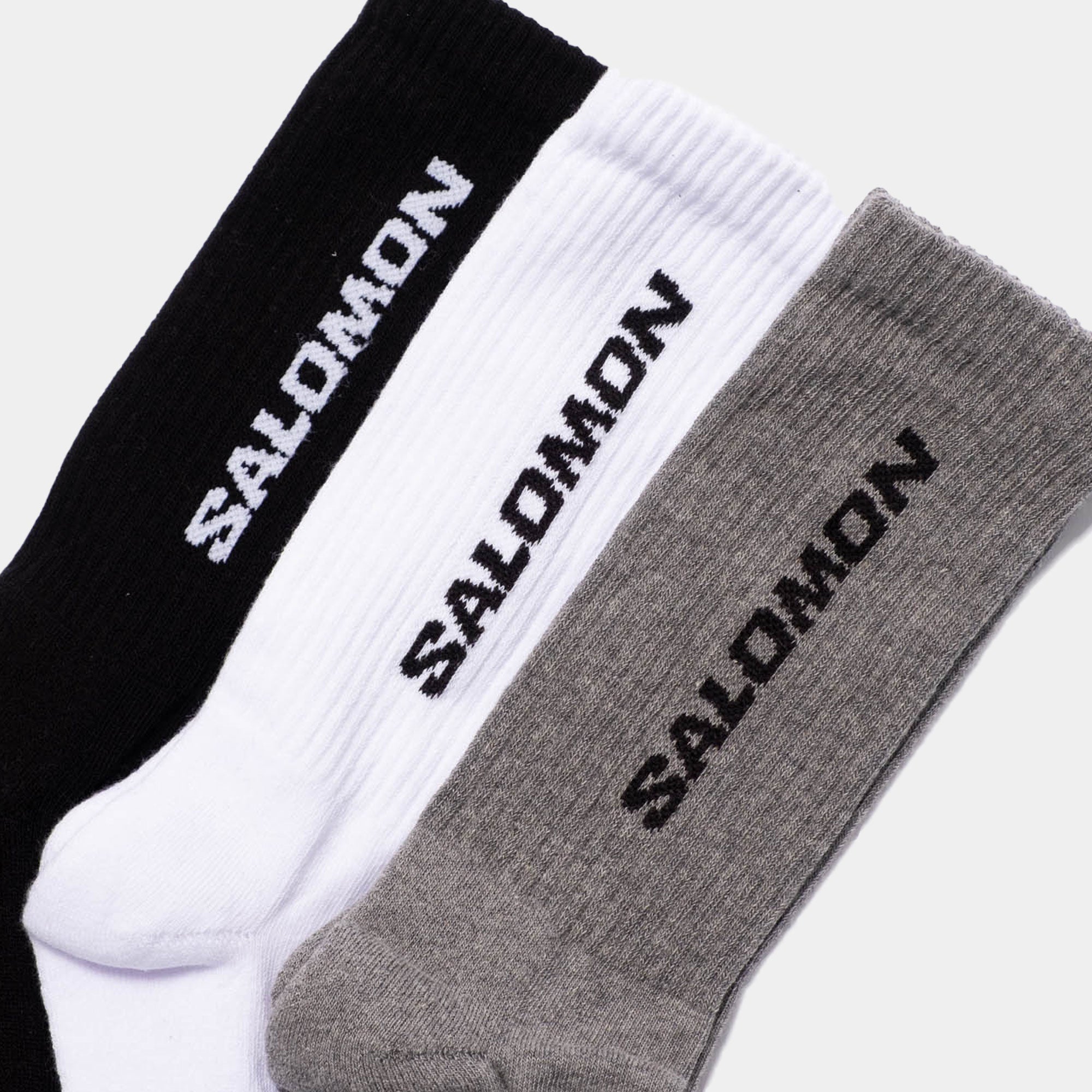 Salomon Everyday Crew 3-Pack Socks - Black/White/Med Grey Melange