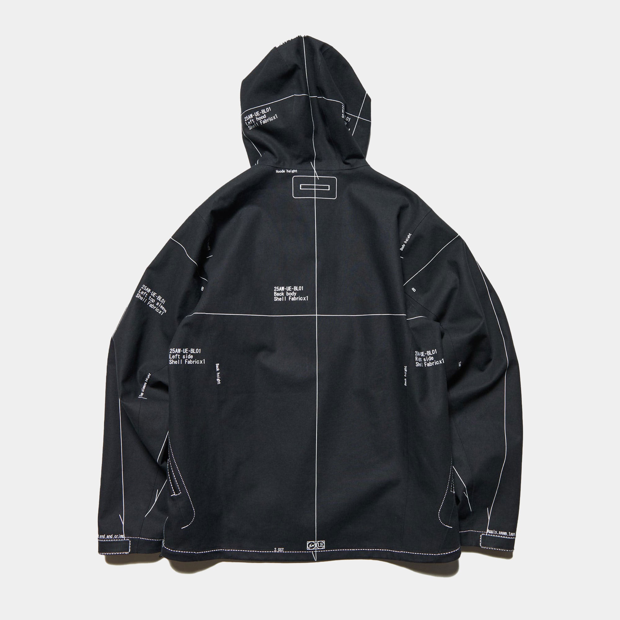 Uniform Experiment Map Out 3 Layer Mountain Parka - Black - Never Never