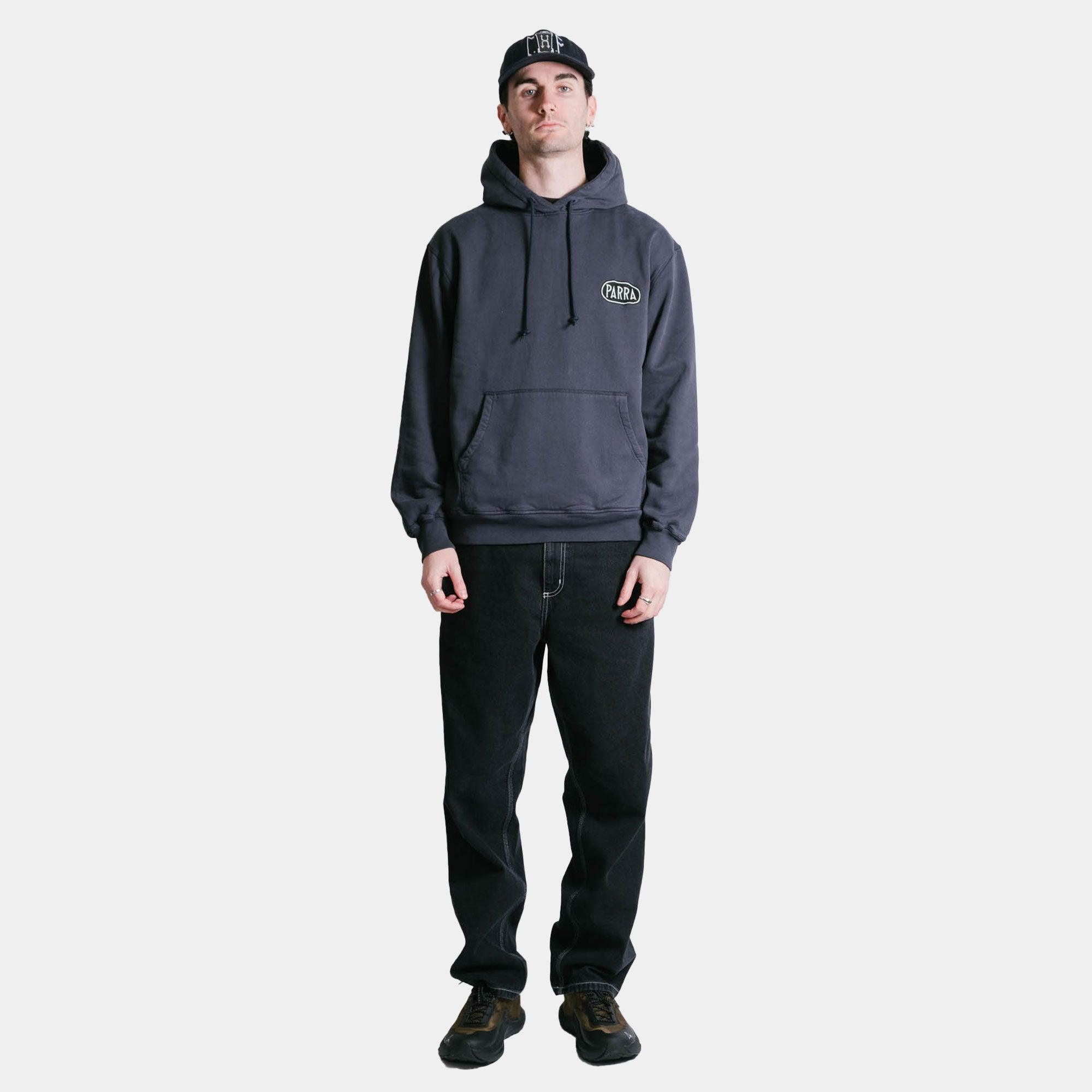 By Parra Oval Logo Hooded Sweatshirt - Washed Blue - Never Never