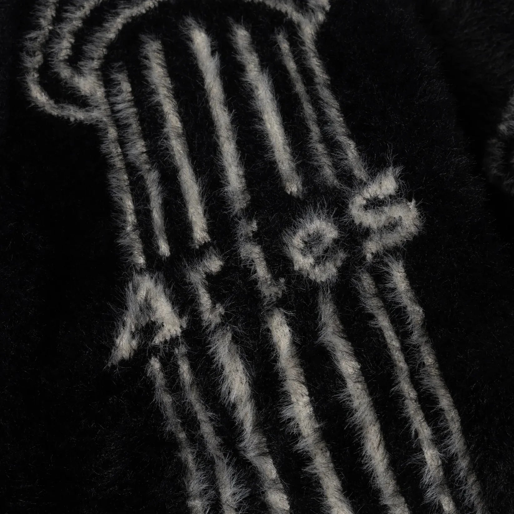 Aries Boucle Oversized Chenille Column Knit Cardigan - Black