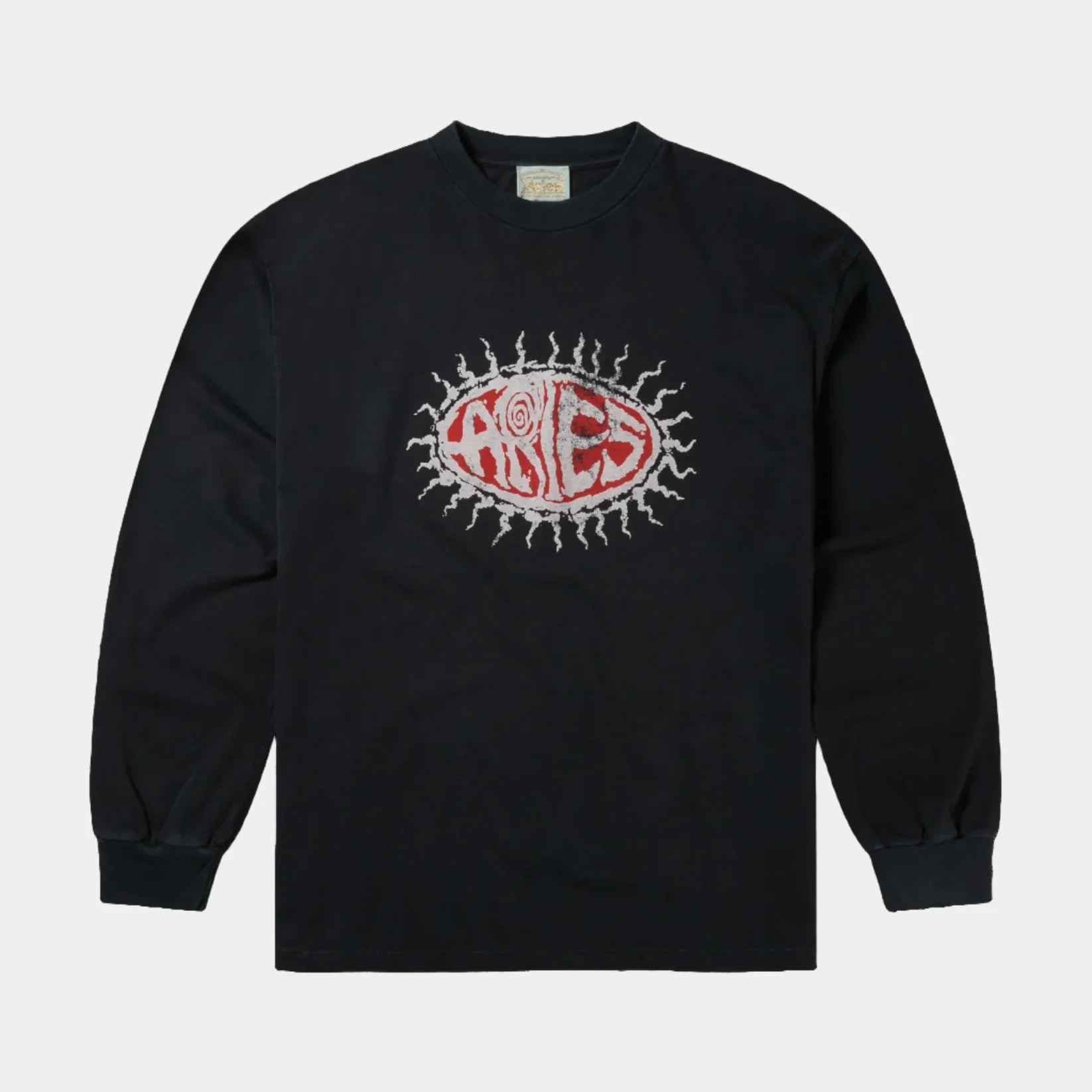 Aries Faded Grunge LS Tee - Black