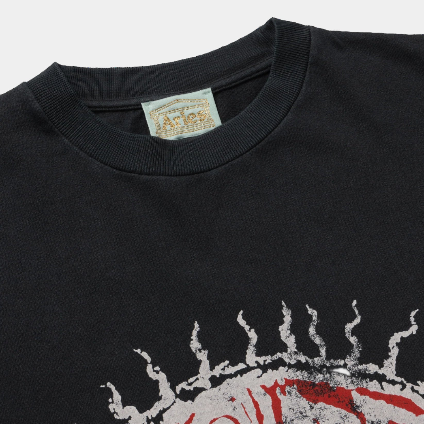 Aries Faded Grunge LS Tee - Black
