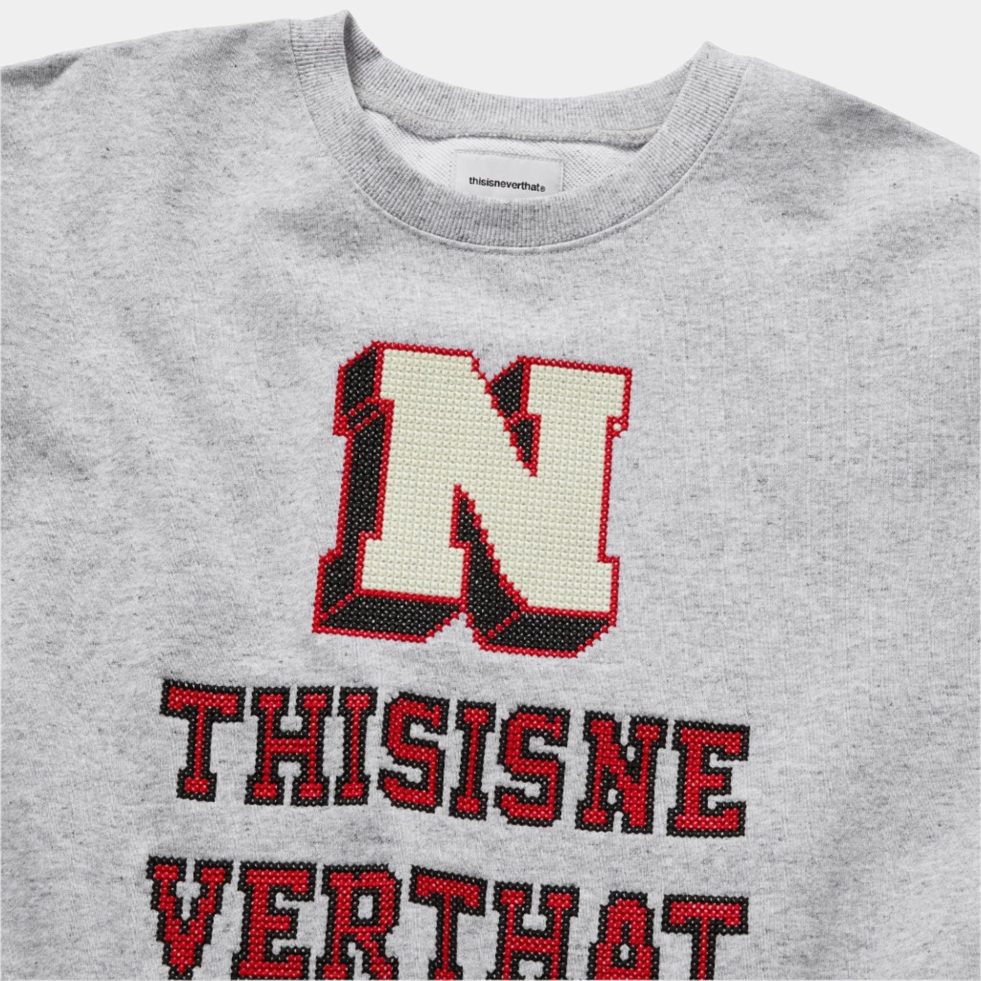 thisisneverthat Cross Stitched Crewneck - Grey Heather - Never Never