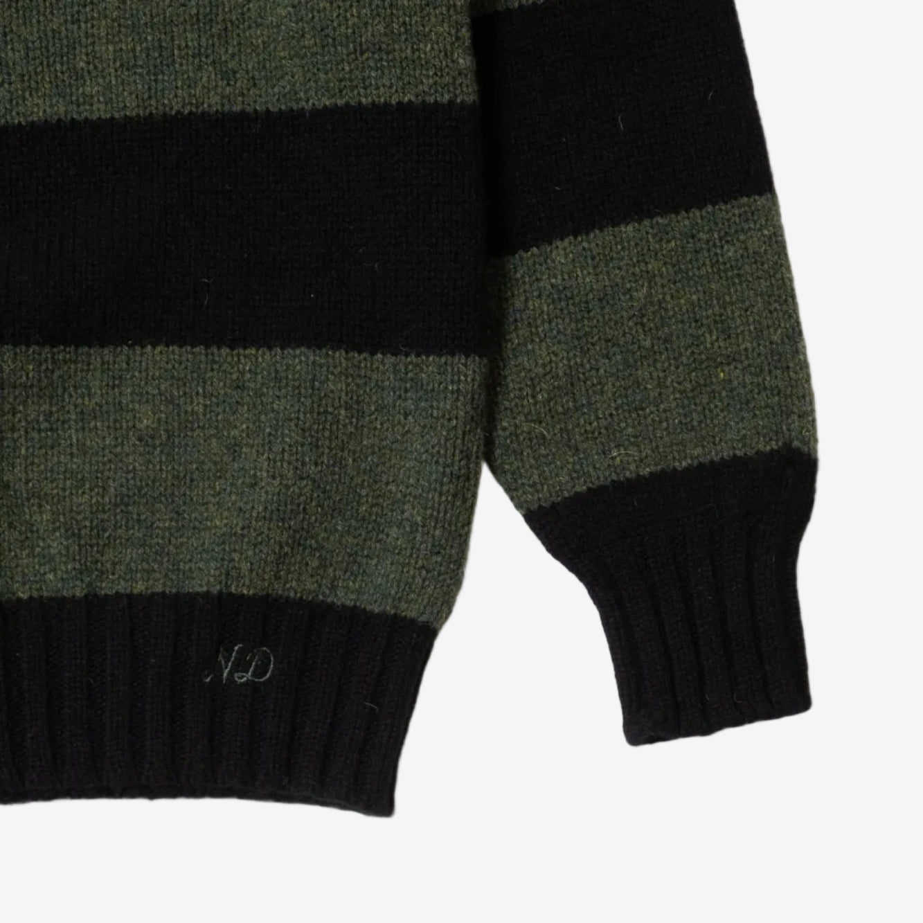 Nicholas Daley Striped Jumper - Black/Green