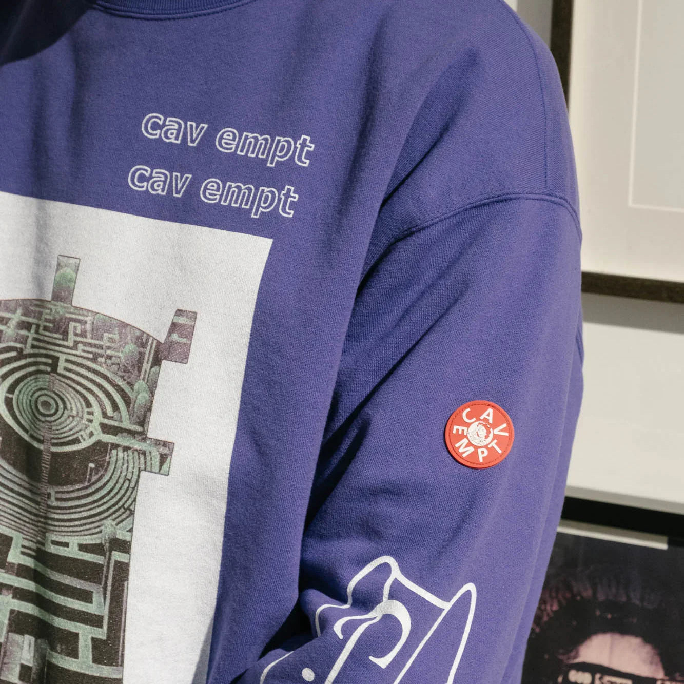 Cav Empt SCMCTY Loose Crew Neck Sweater - Purple - Never Never