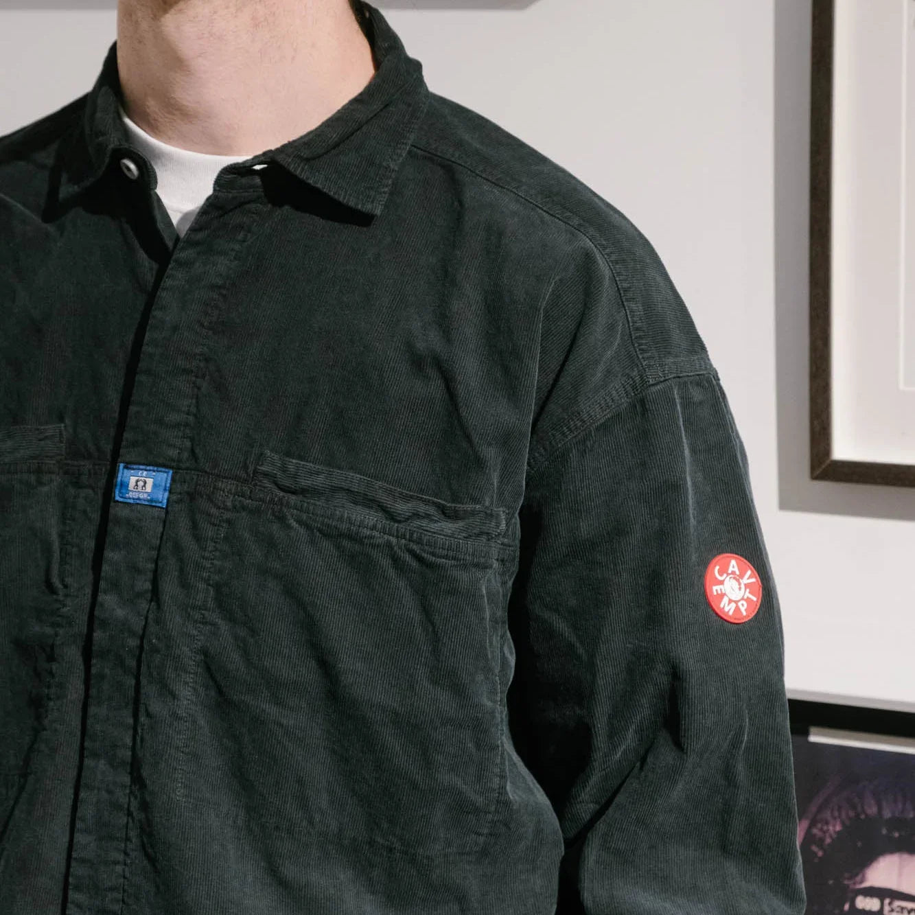 Cav Empt Overdye Cord Design Big Shirt - Charcoal