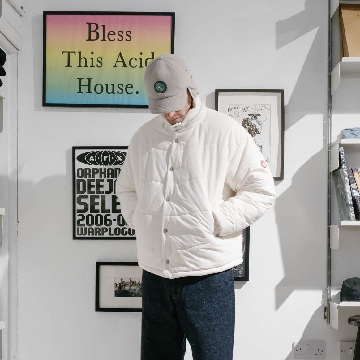 Cav Empt Wave Stitch Puff Jacket - White