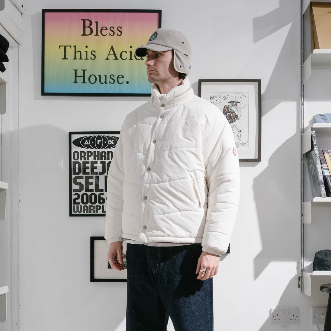 Cav Empt Wave Stitch Puff Jacket - White