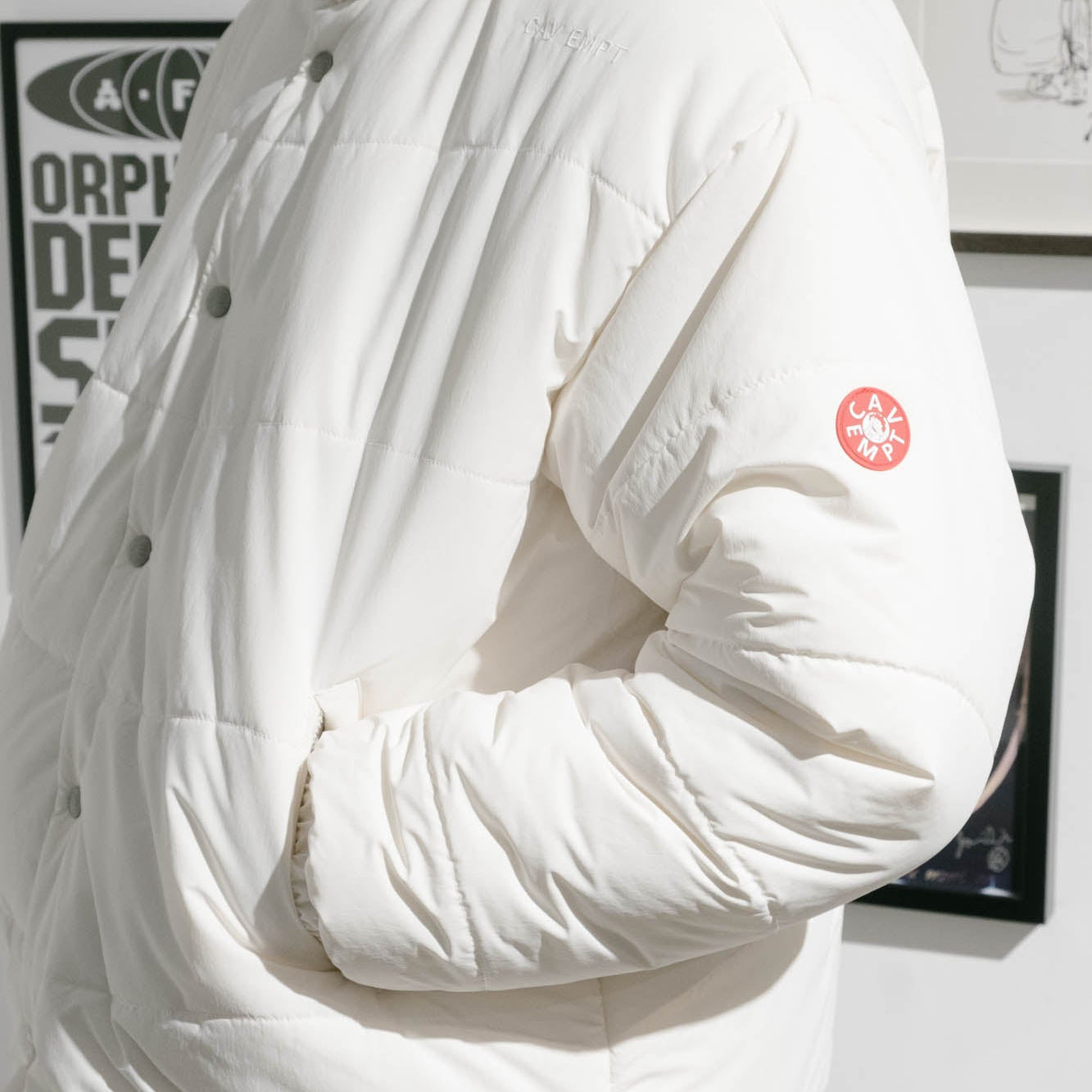 Cav Empt Wave Stitch Puff Jacket - White