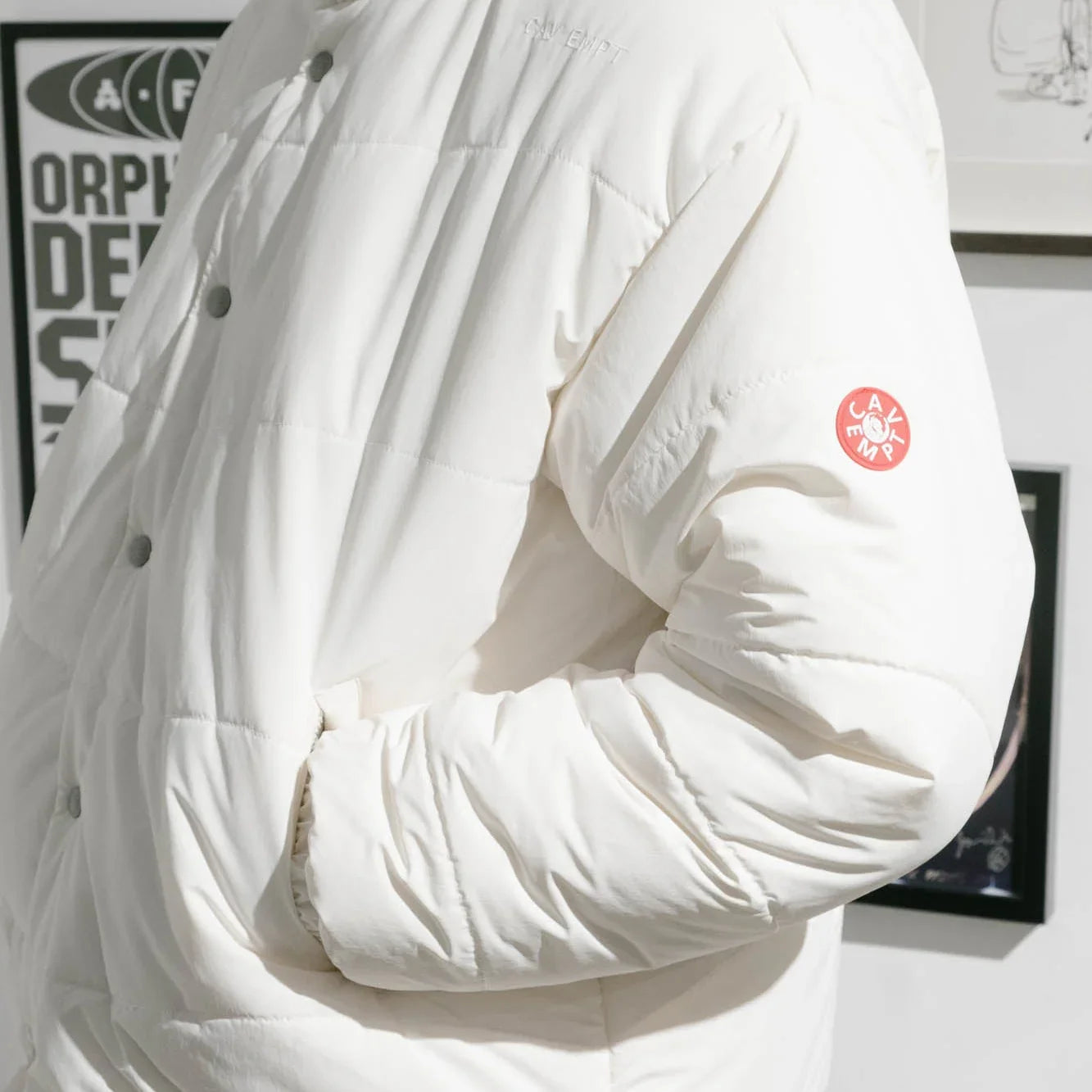 Cav Empt Wave Stitch Puff Jacket - White