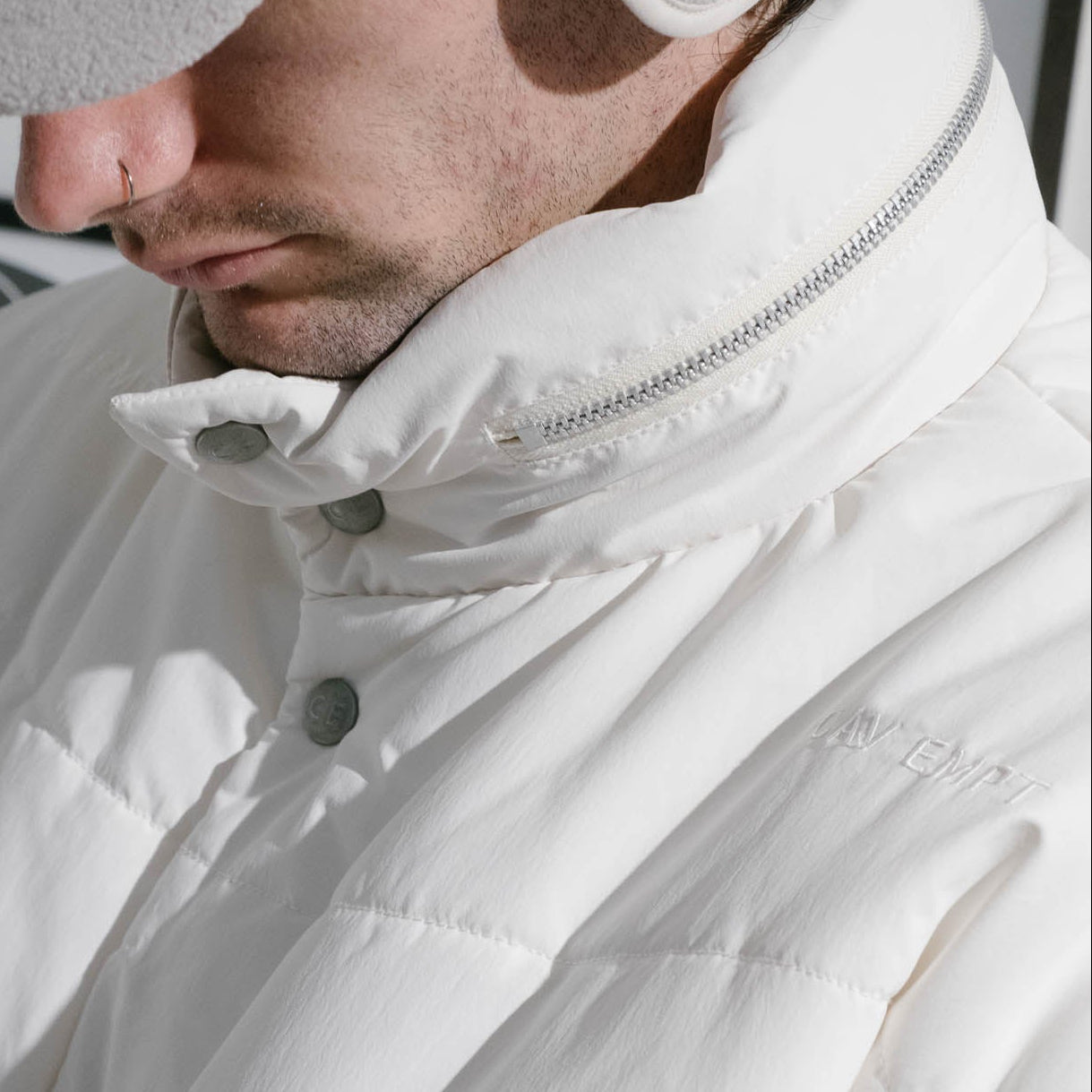 Cav Empt Wave Stitch Puff Jacket - White