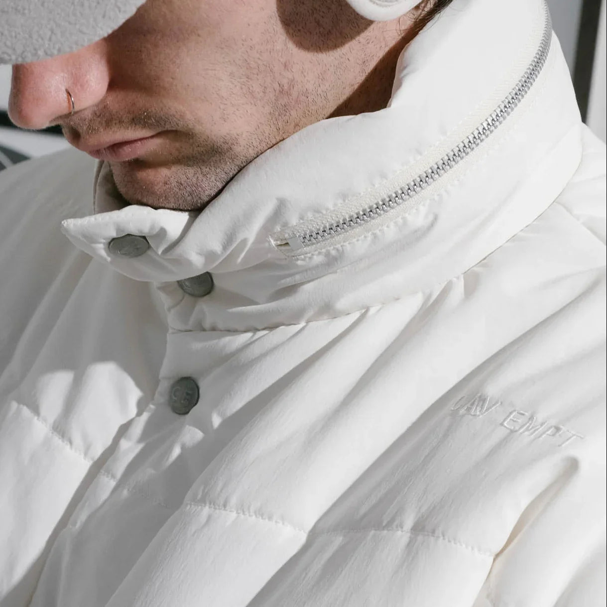 Cav Empt Wave Stitch Puff Jacket - White