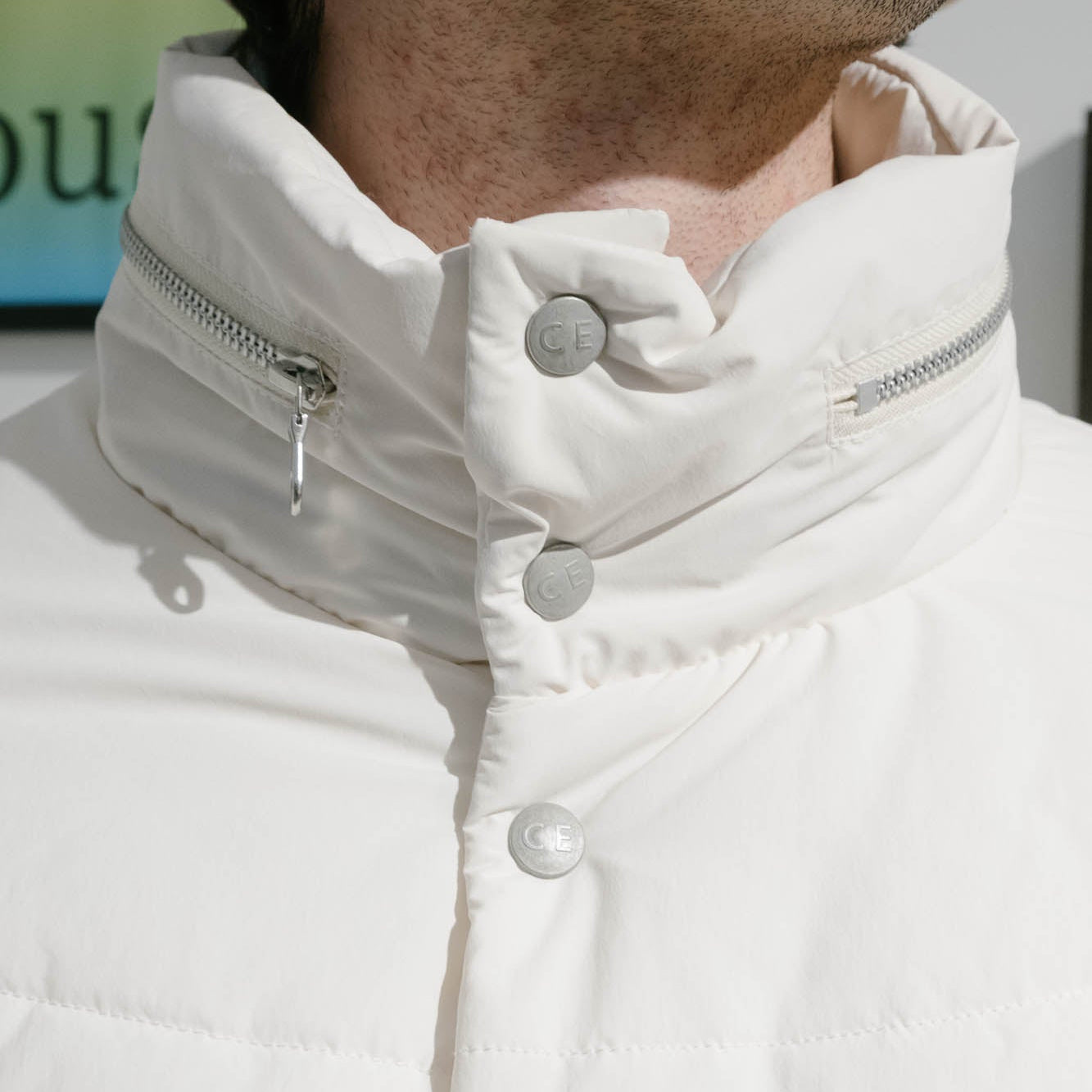 Cav Empt Wave Stitch Puff Jacket - White